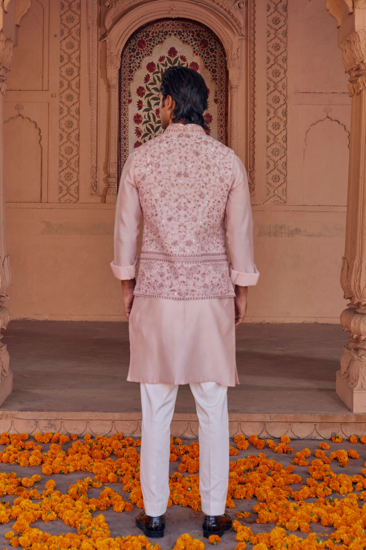 Mir Rose Pink Nehru Jacket