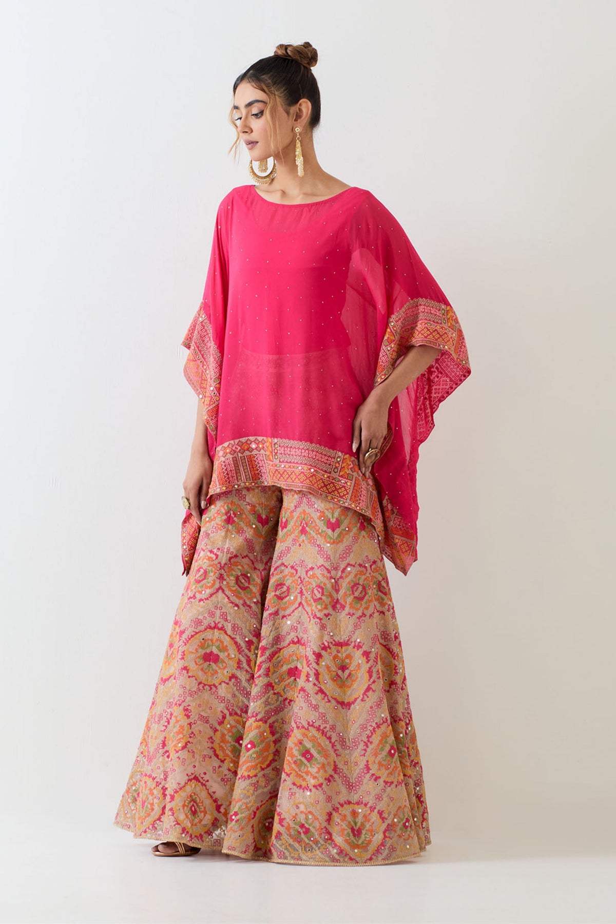 Fuchsia Pink Poncho and Sharara