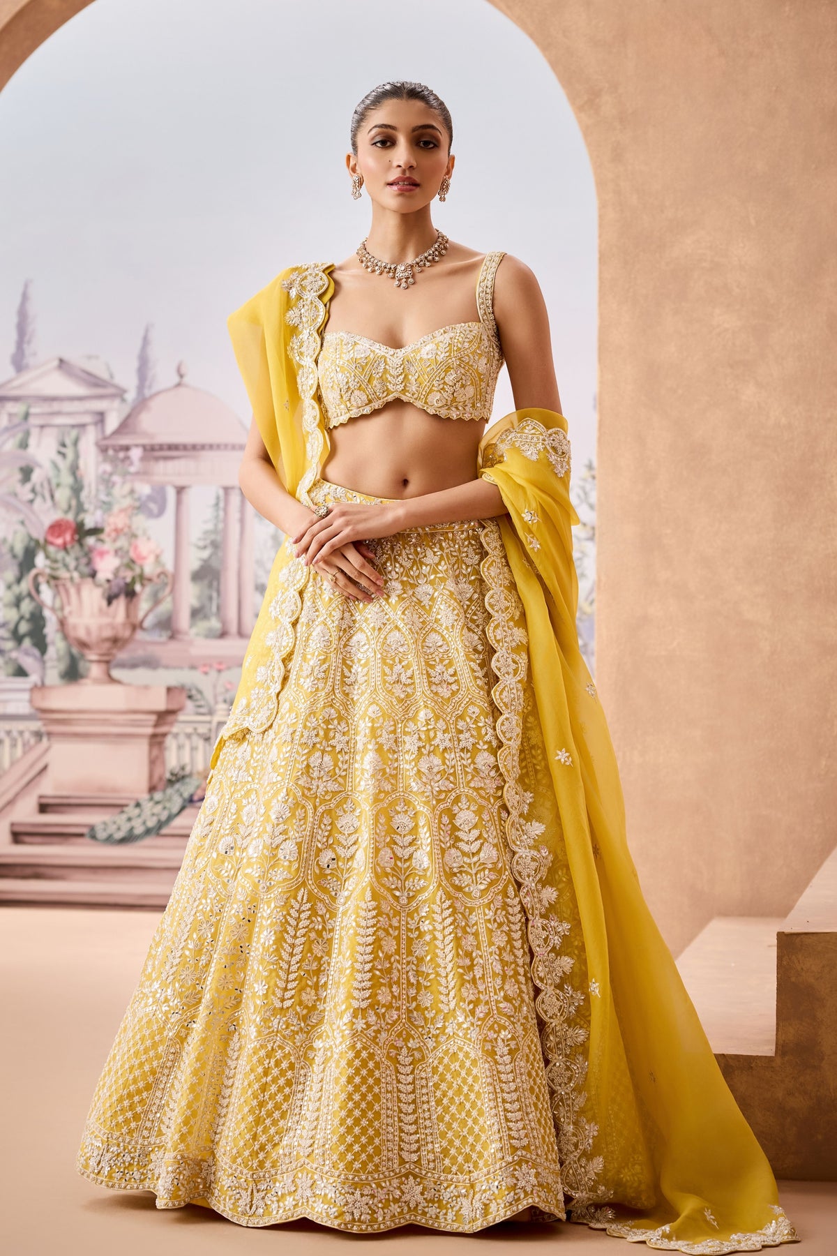 Mtb Yellow Pearl Lehenga Set