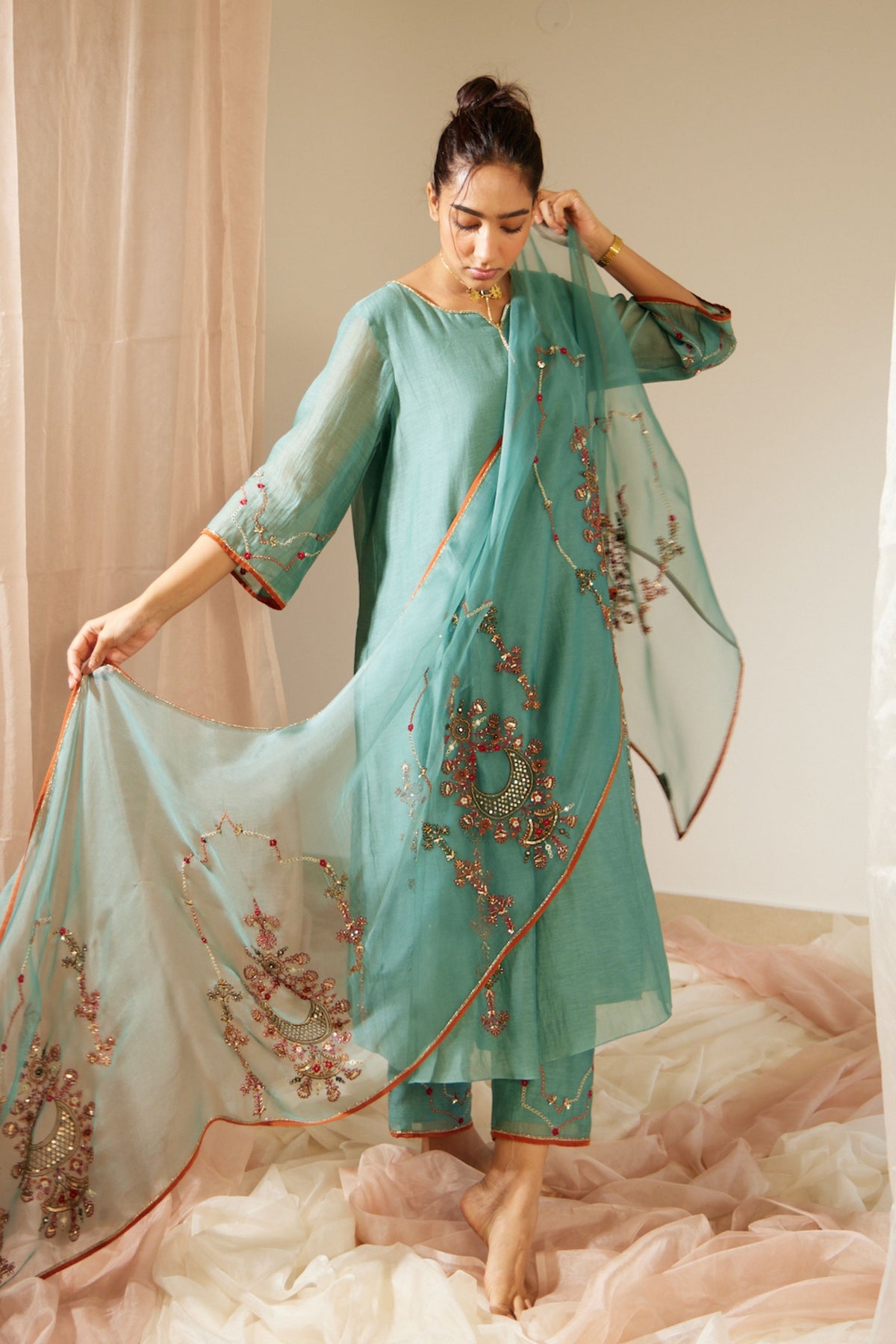 Blue Abir Dupatta