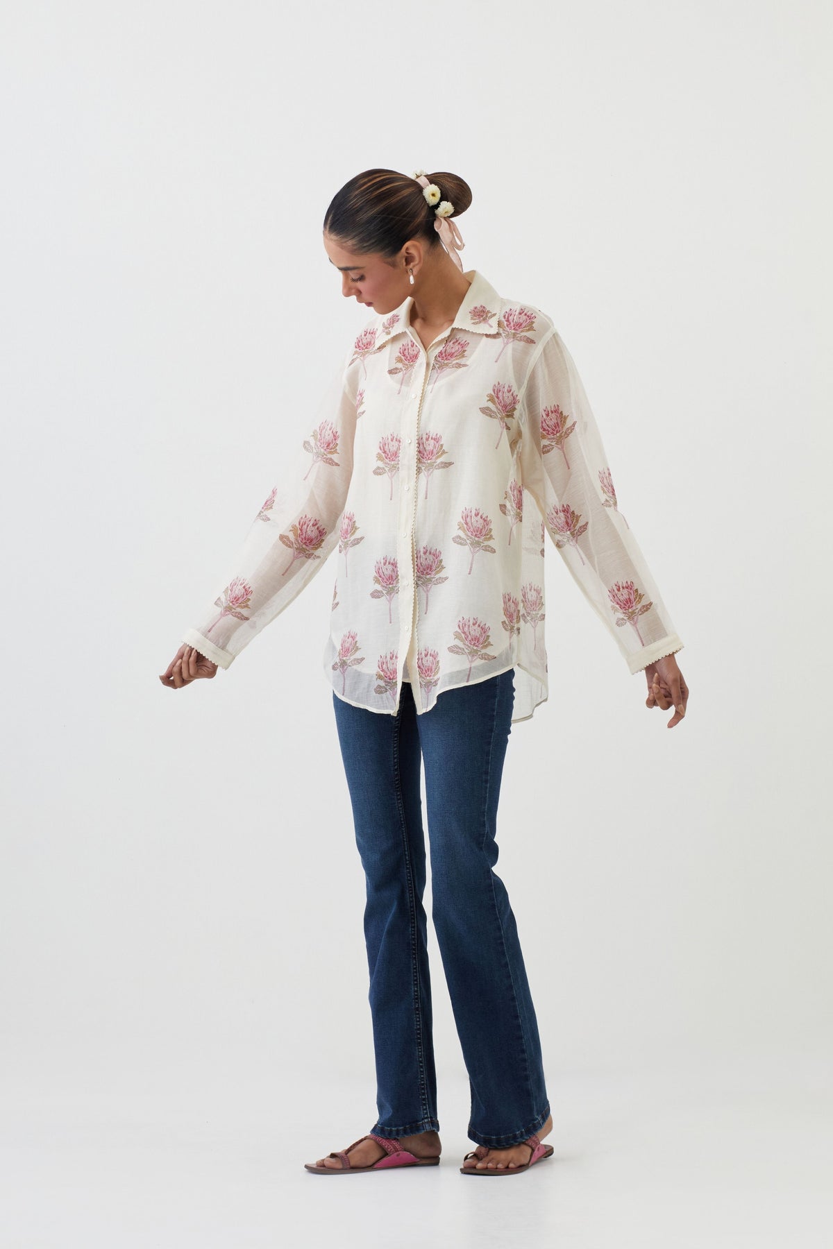 Pink Chanderi Shirt