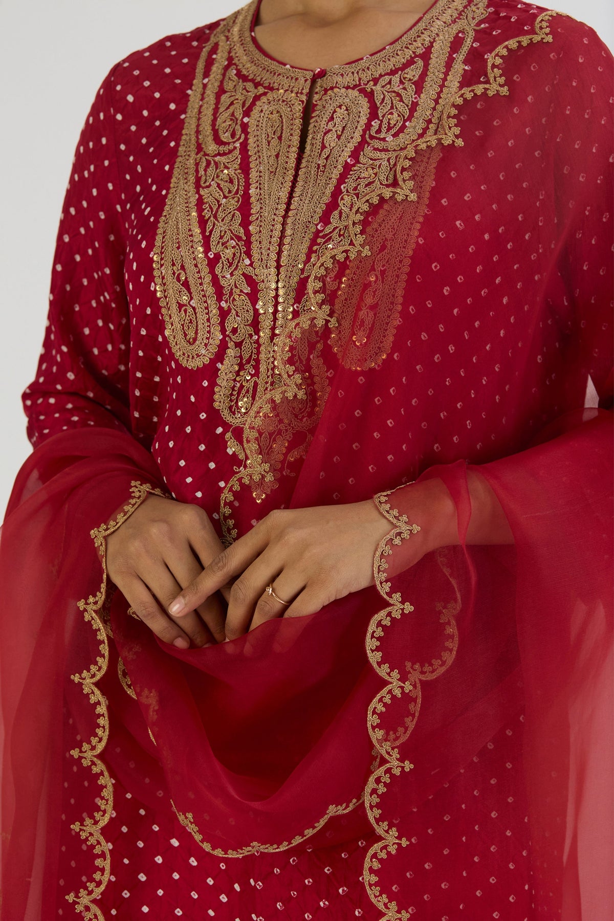 Red Dipty Dupatta