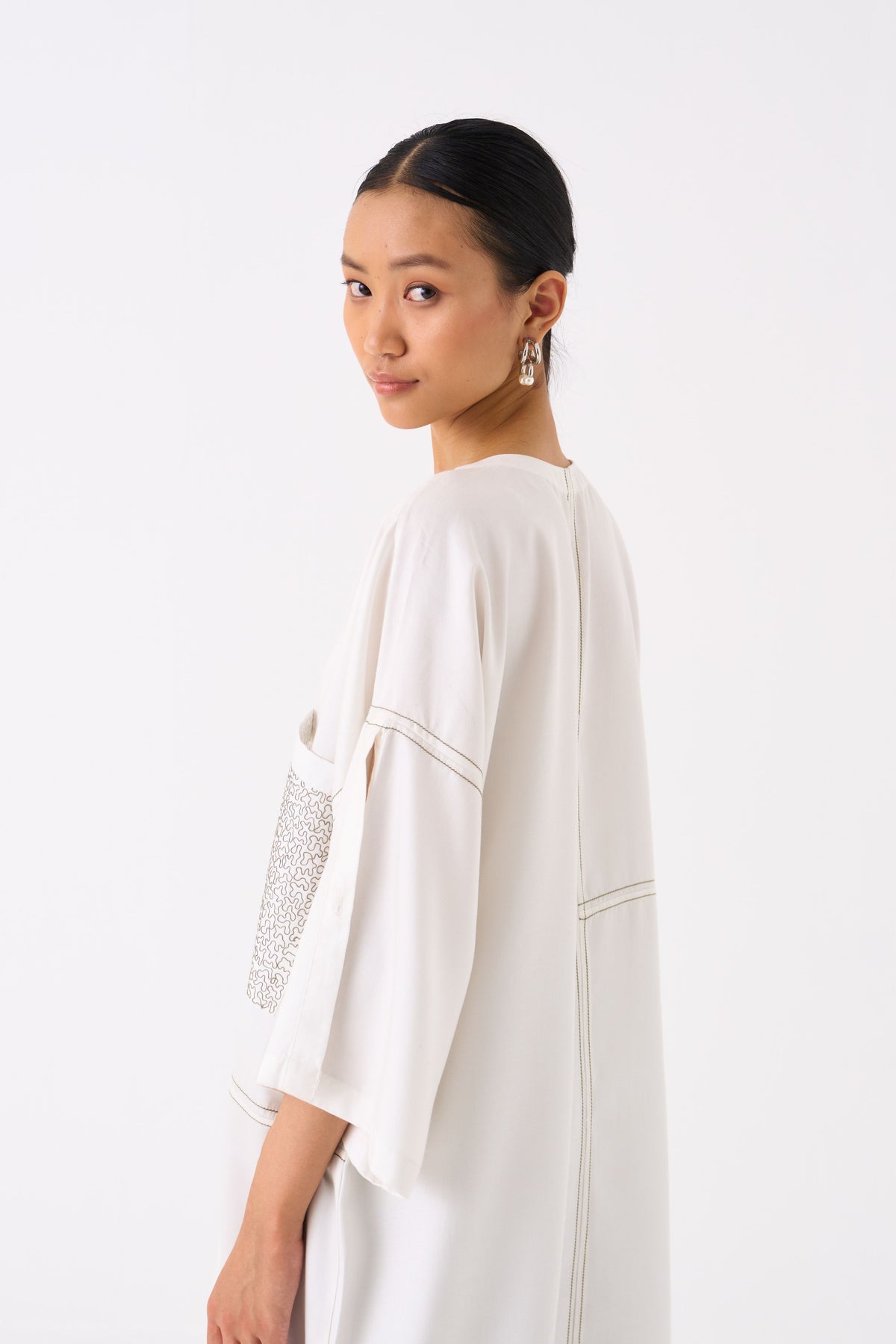 Ivory Patch Pocket Tunic Co-ord