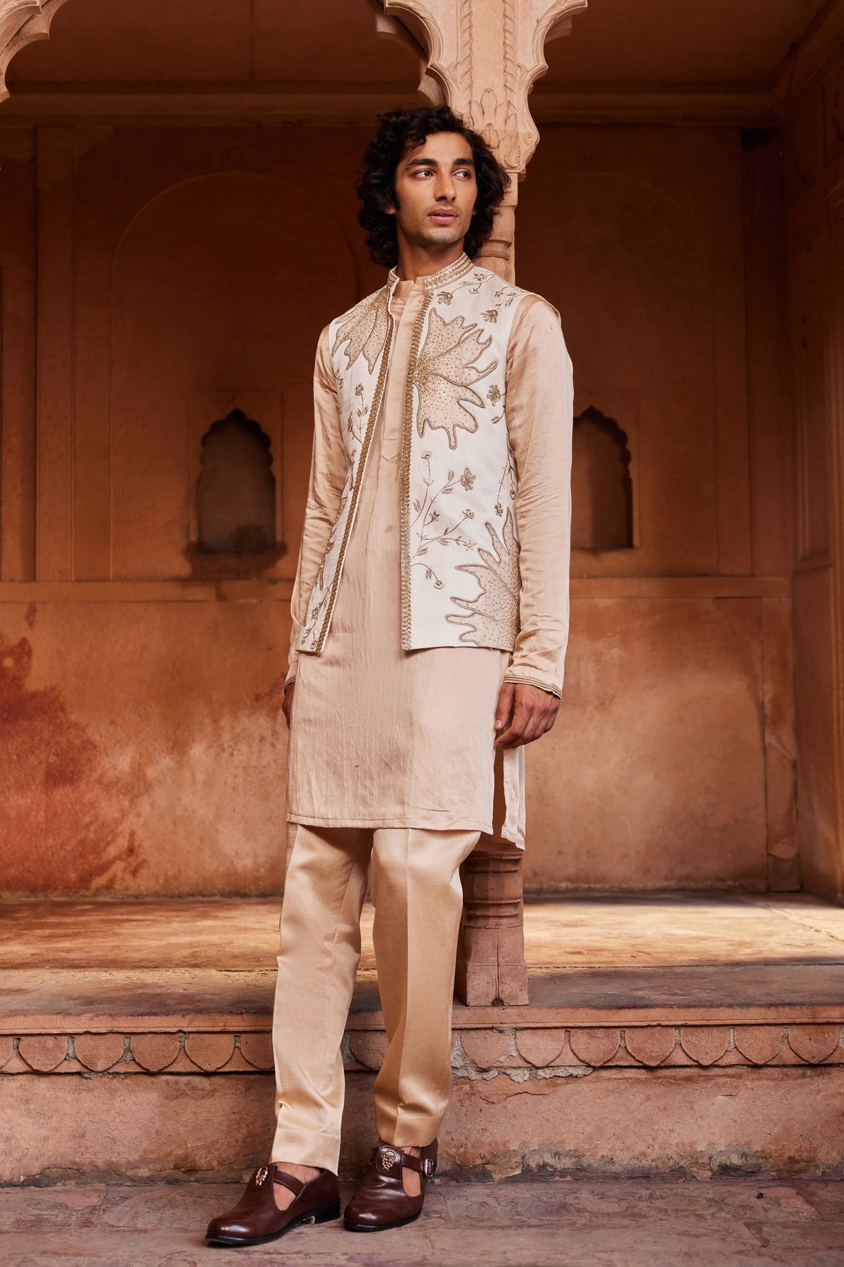 Inaya Silk Nehru Jacket Set