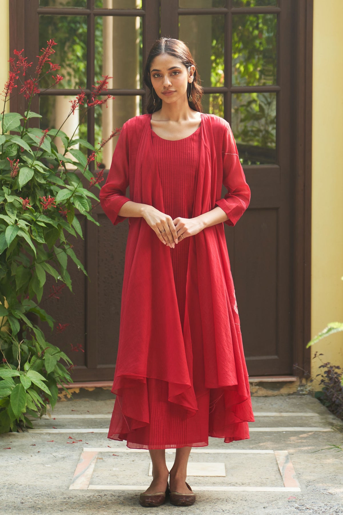 Crimson Embroidered Dress