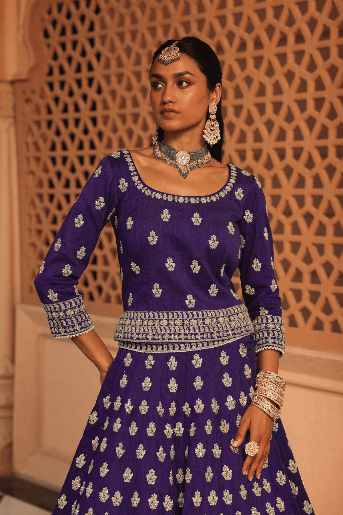 Aasmaa Purple Lehenga Set