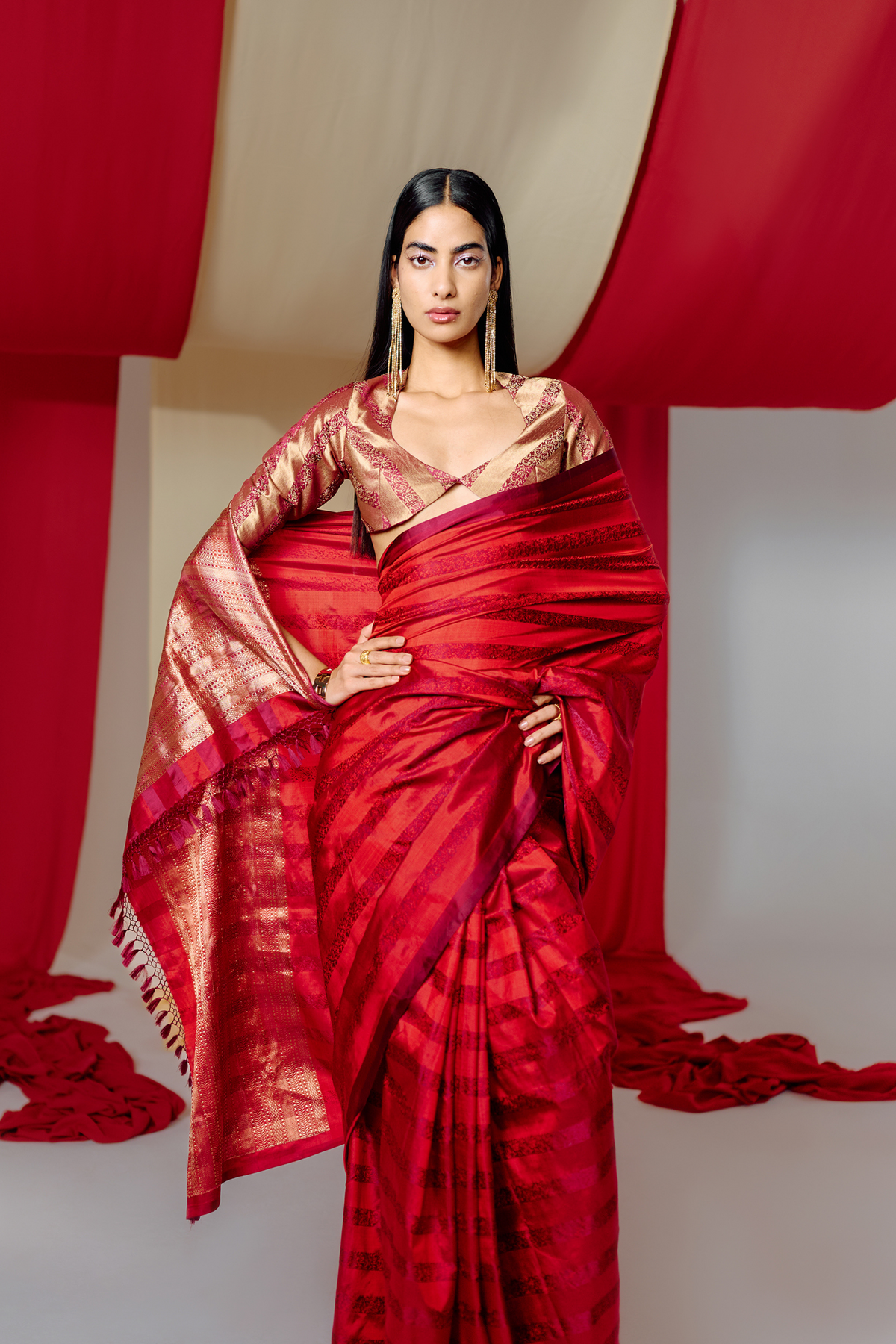 Red Silk Handwoven Saree