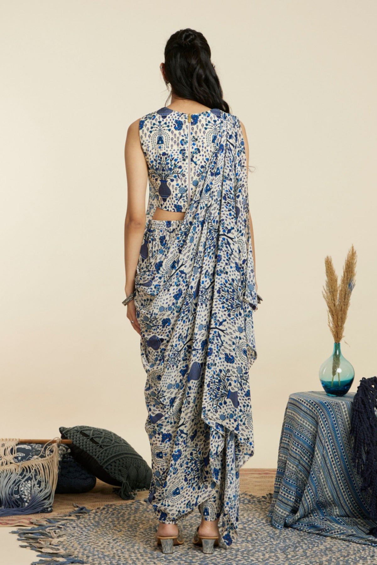 Safar Blue Print Co-ord Set