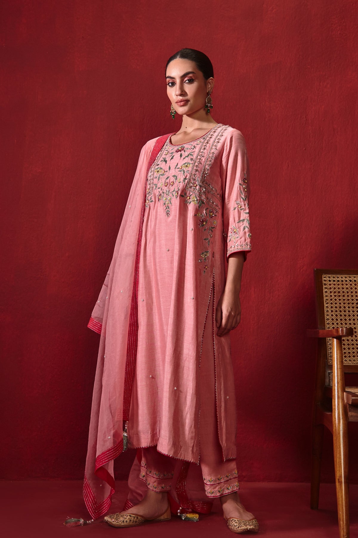 Rose Pink Preeti Kurta Set