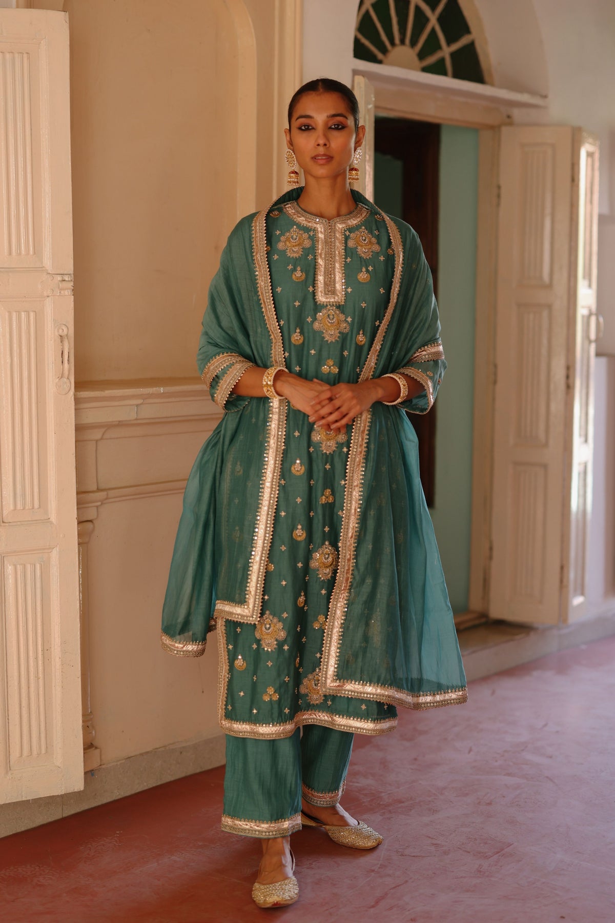 Halfmoon Turquoise Kurta Set