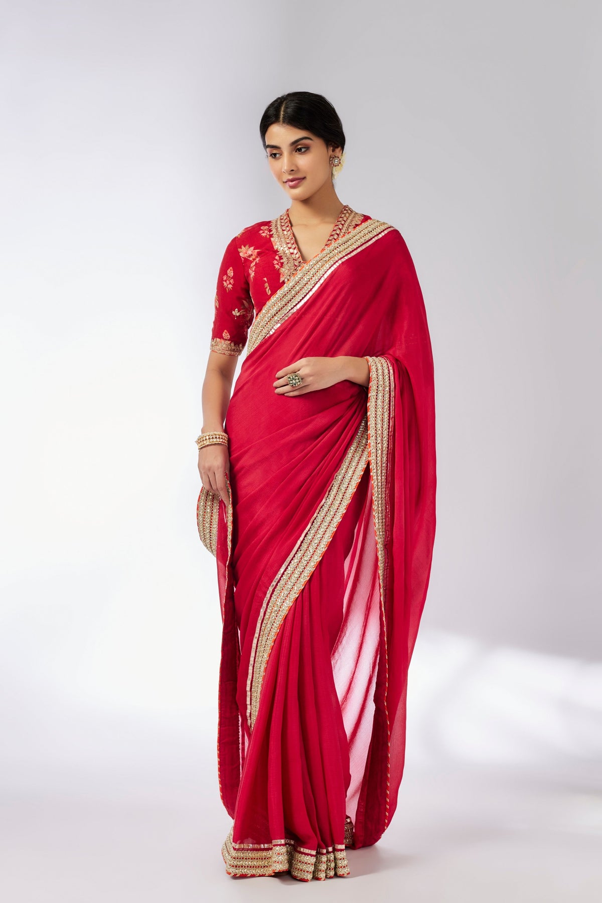 Red Anisha Saree Set