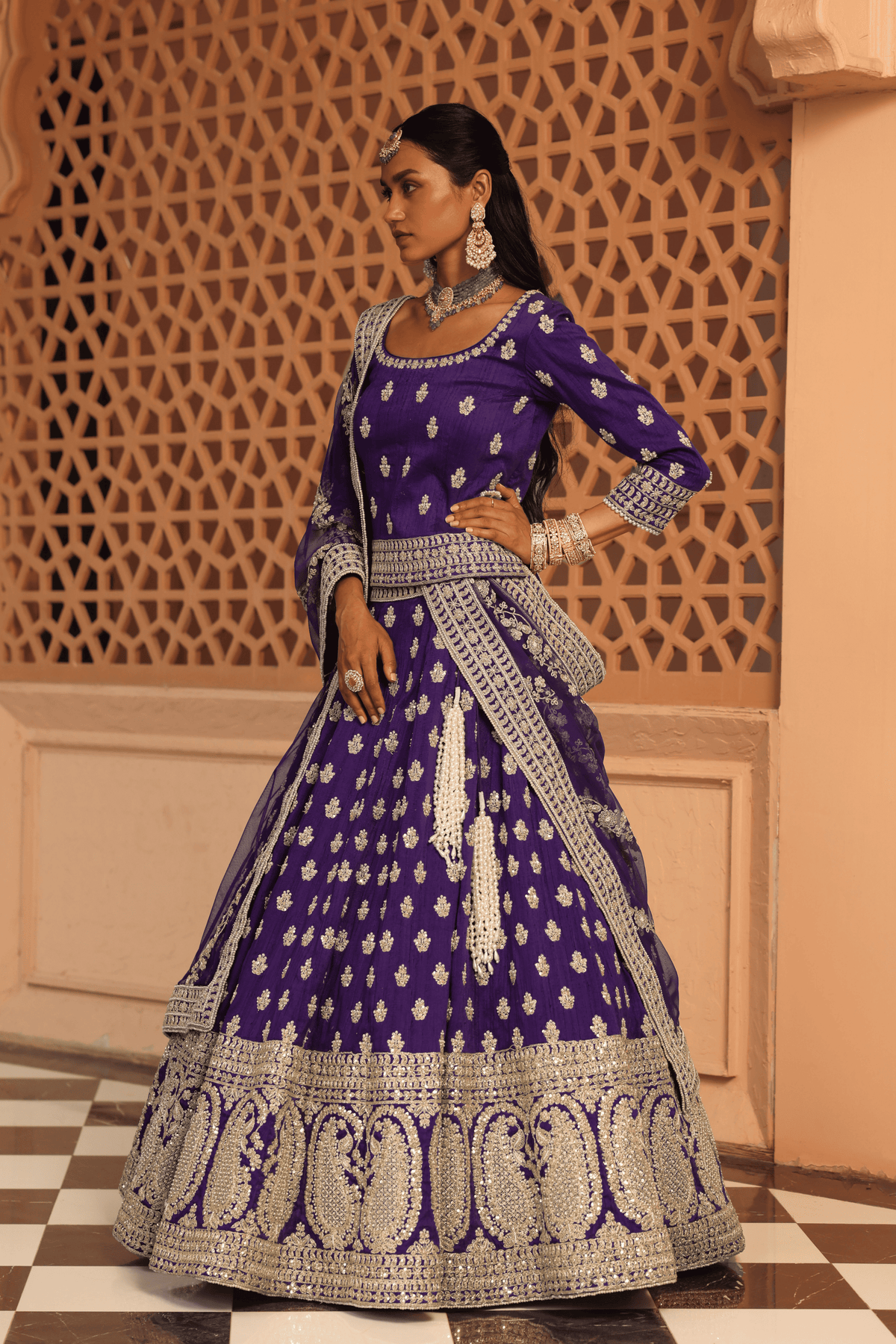 Aasmaa Purple Lehenga Set