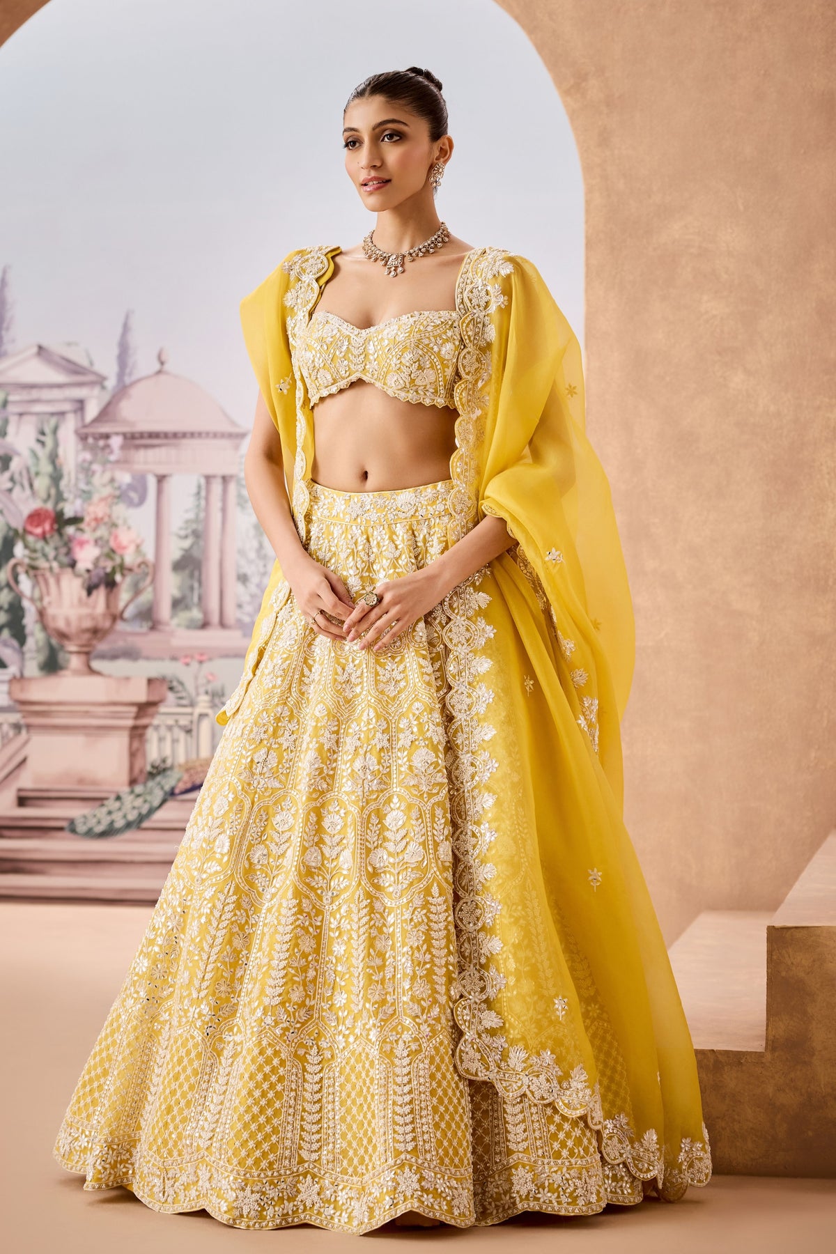 Mtb Yellow Pearl Lehenga Set