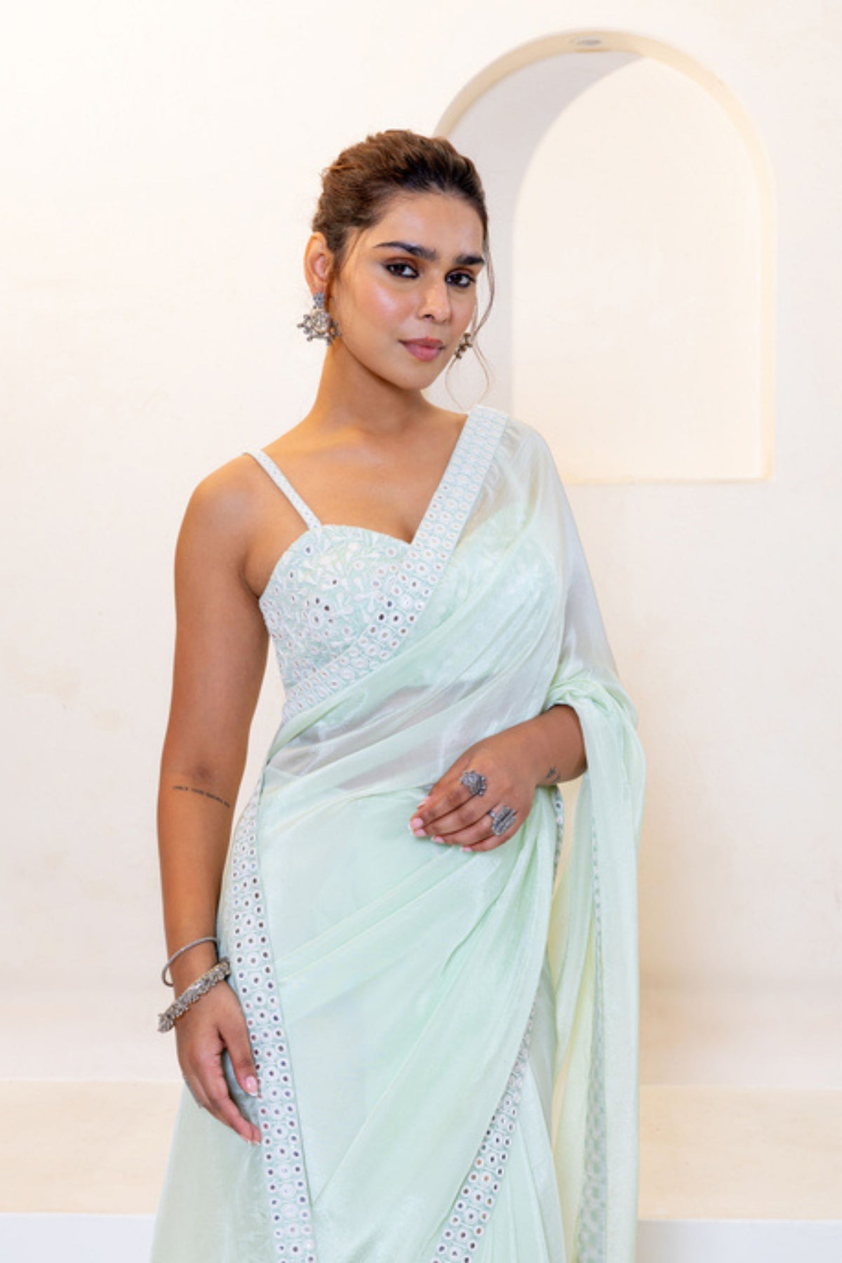 Mint Green Saree Set