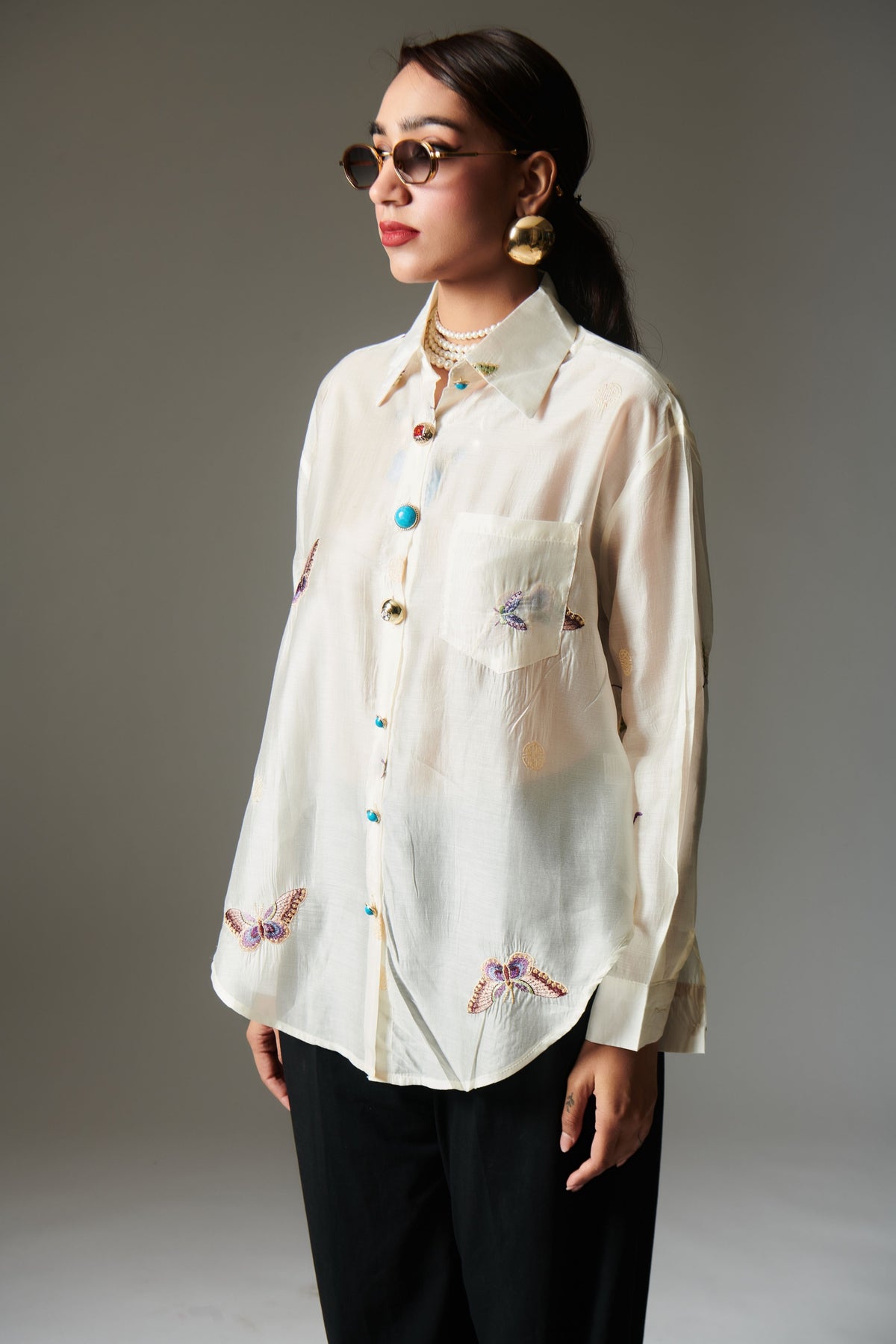 Butterfly Embroidered Breeze Shirt