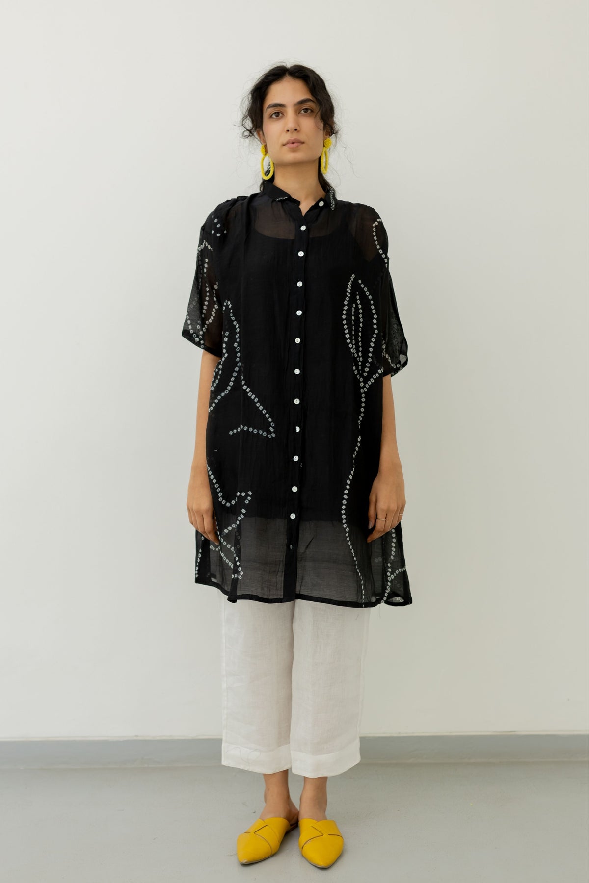 Black Bandhani Tunic With Slip