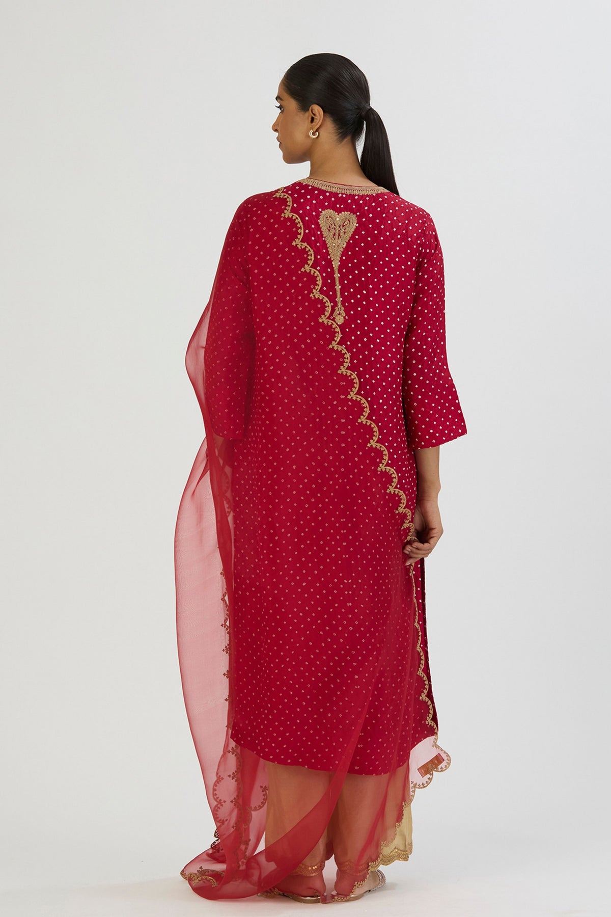 Red Dipty Dupatta