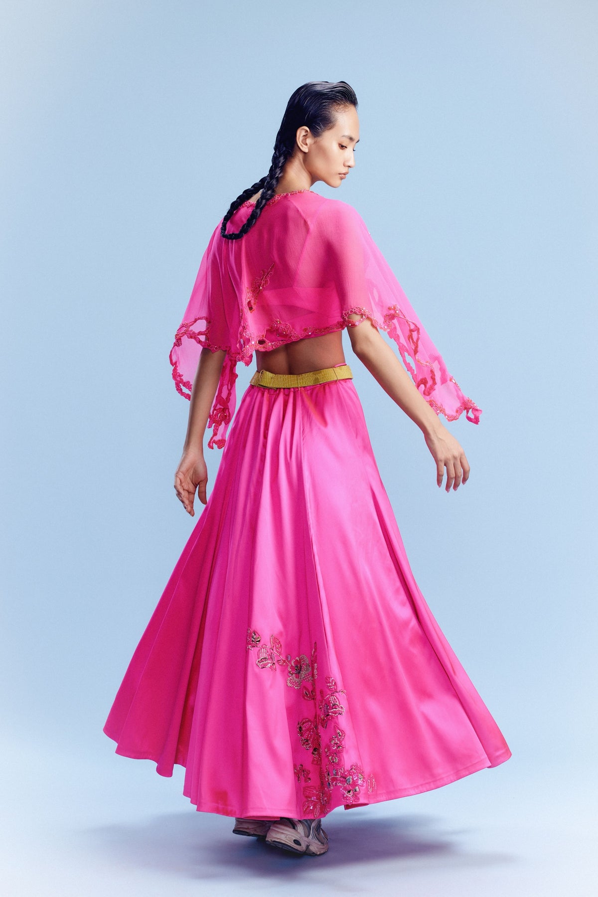 Amira Hot Pink Cape Set