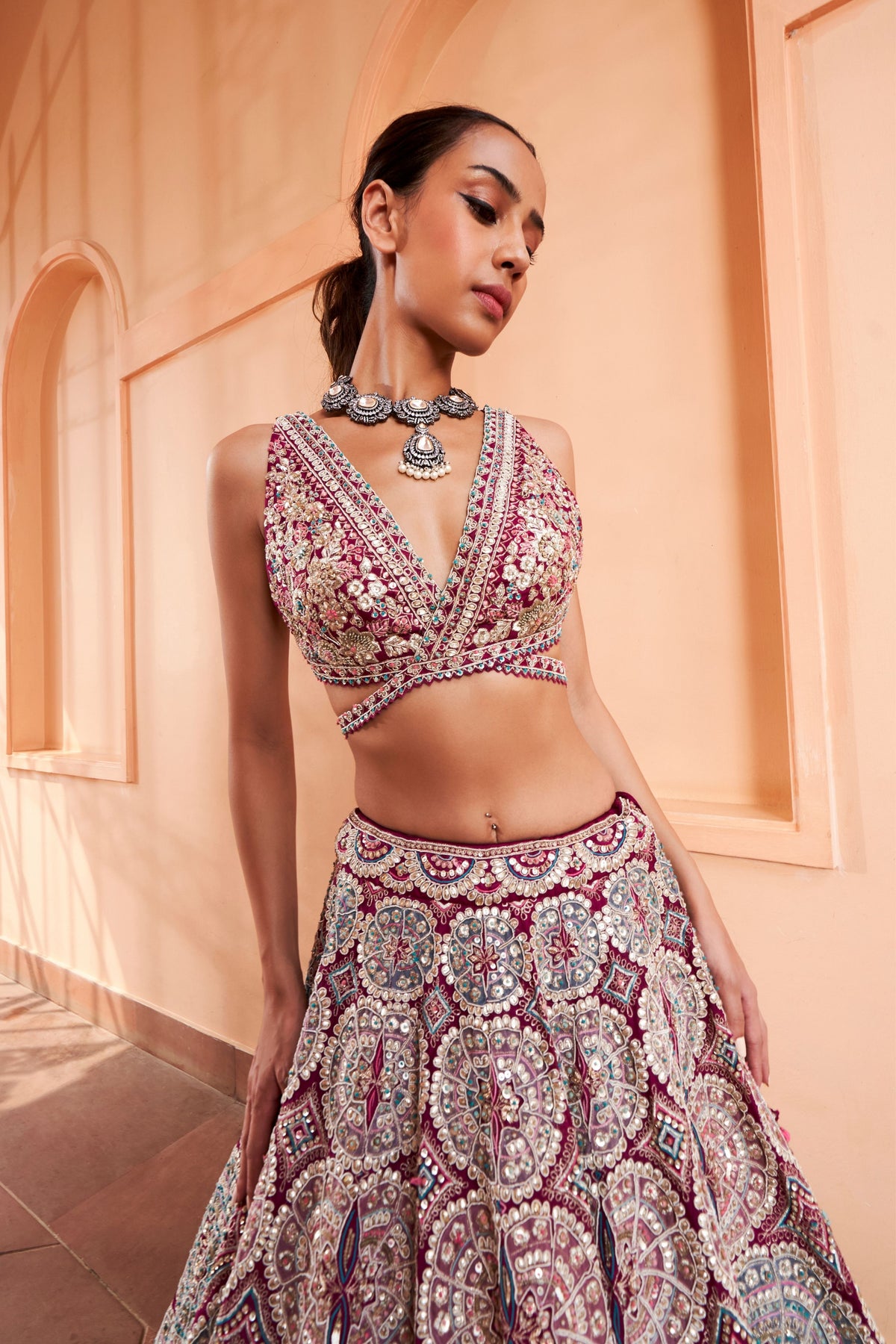 Sangria Plum Lehenga Set