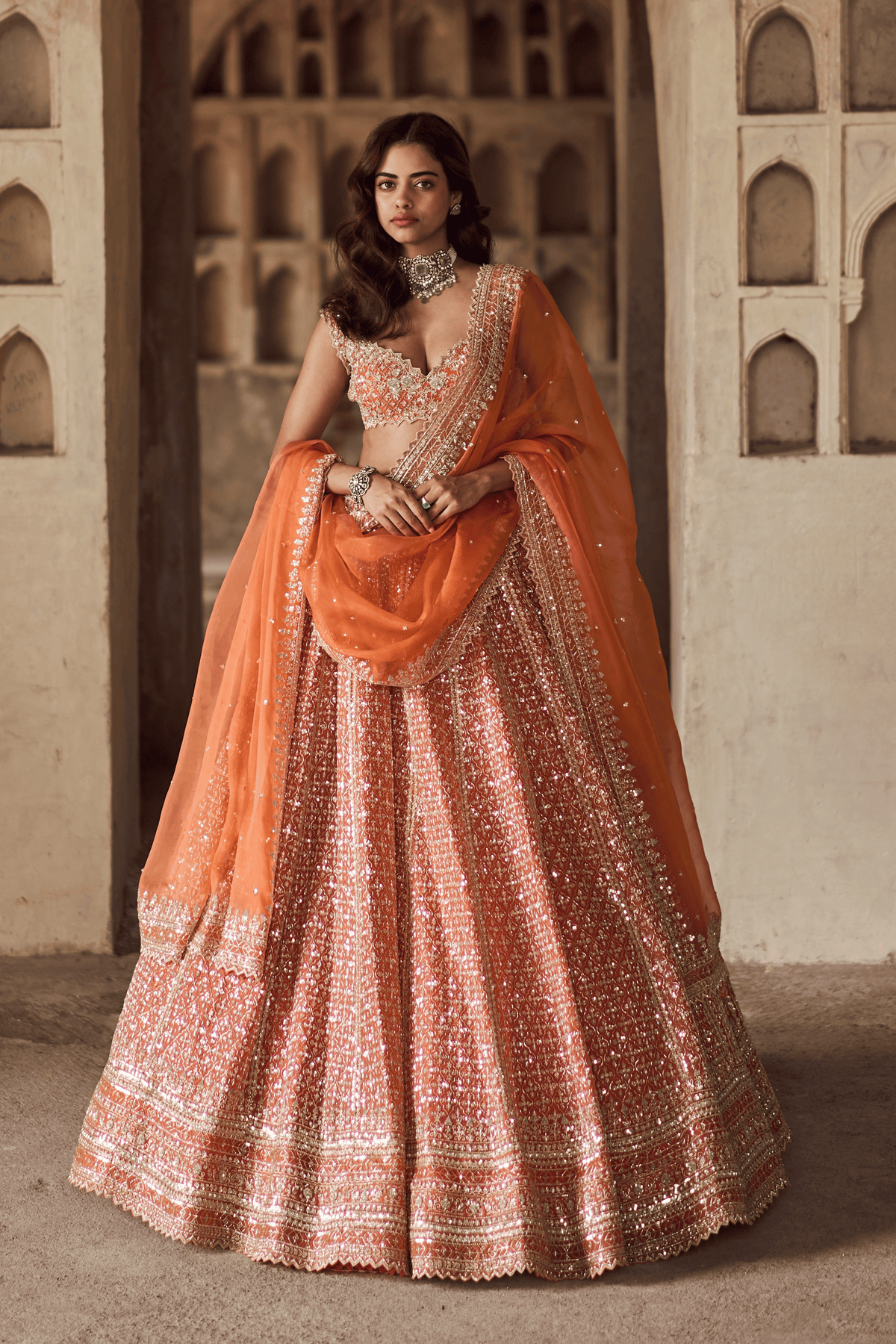 Orange Leela Lehenga Set