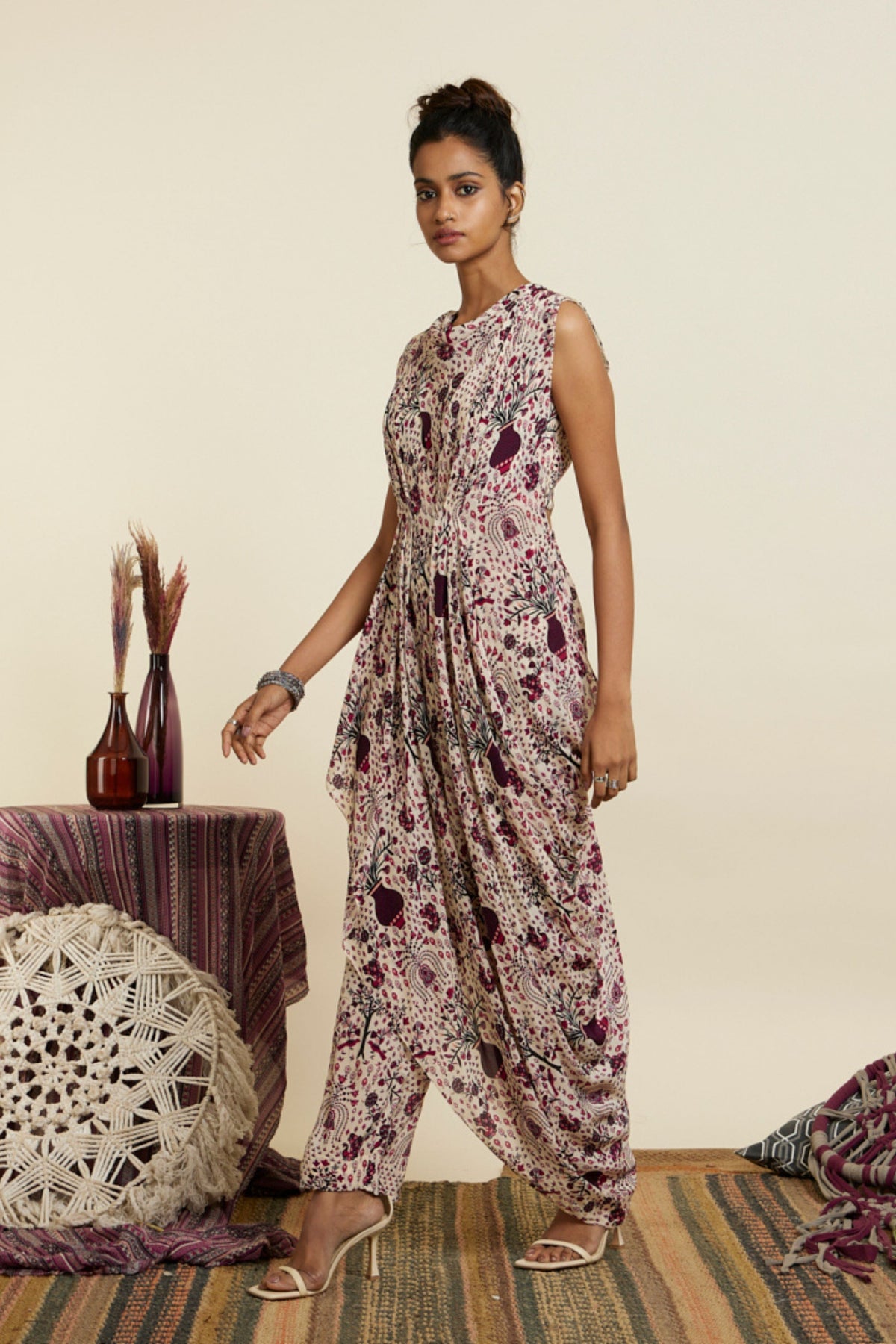 Safar Merlot Jaal Print Co-ord Set