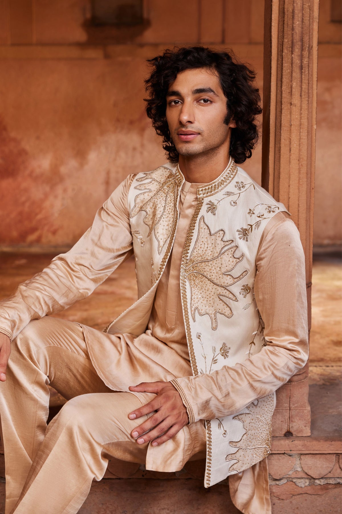 Inaya Silk Nehru Jacket Set