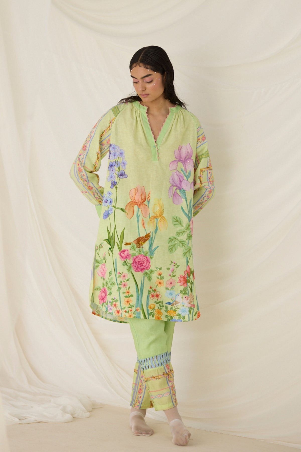 Fern Floral Long Top