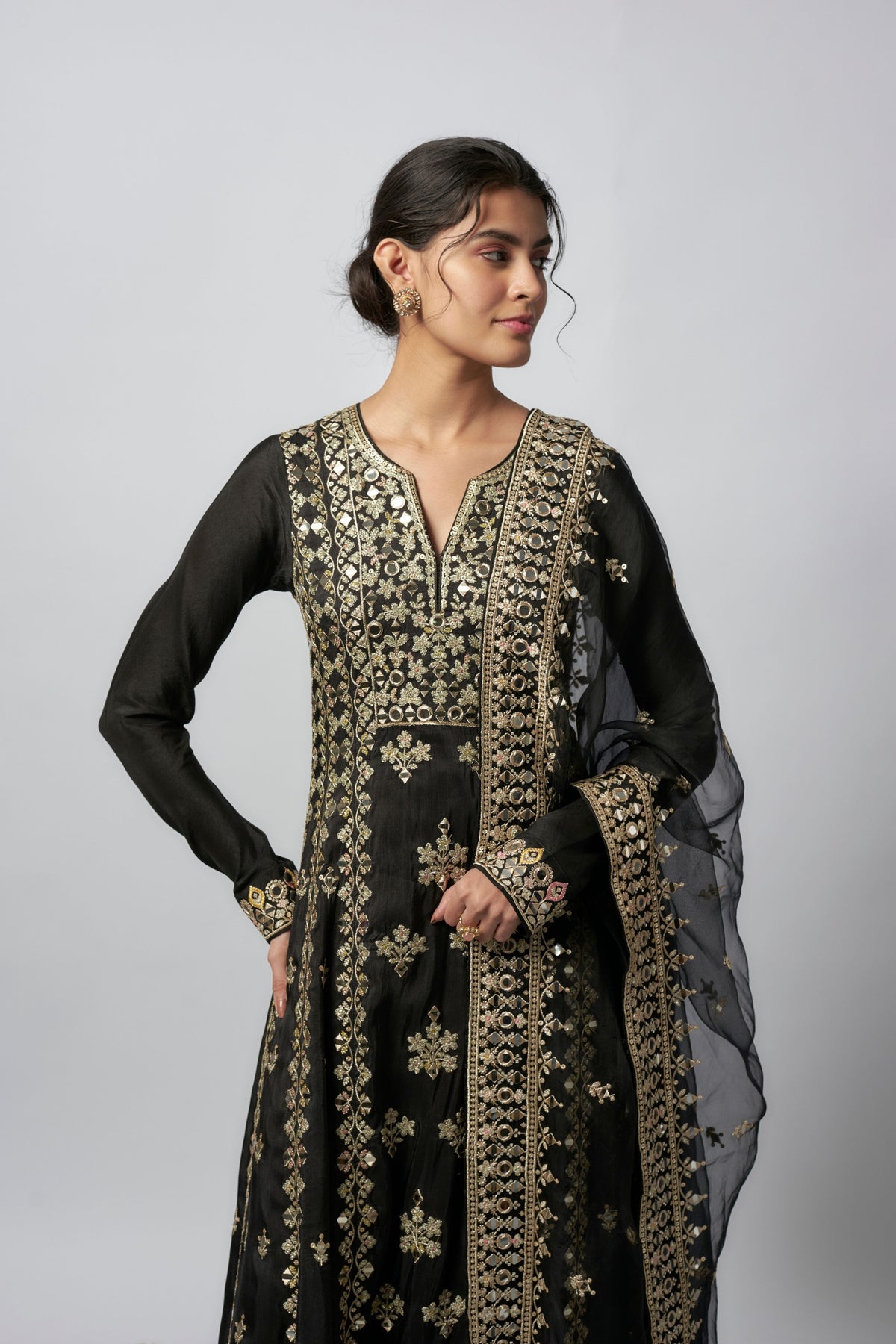 Black Amiha Anarkali Set