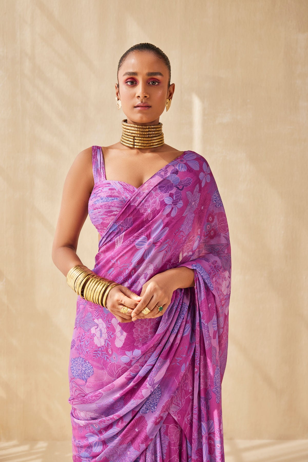 Deep Rhythm Ruffle Saree