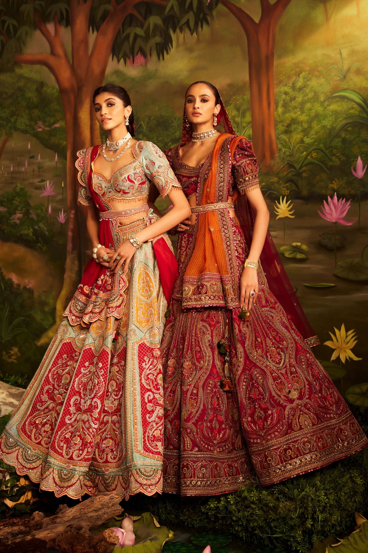 Maroon Organza Sequence Lehenga