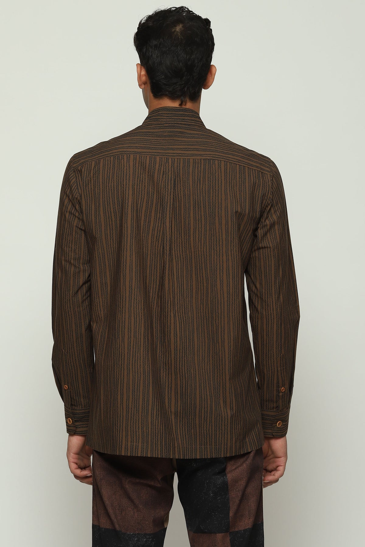 Mocha Crewel Print Shirt