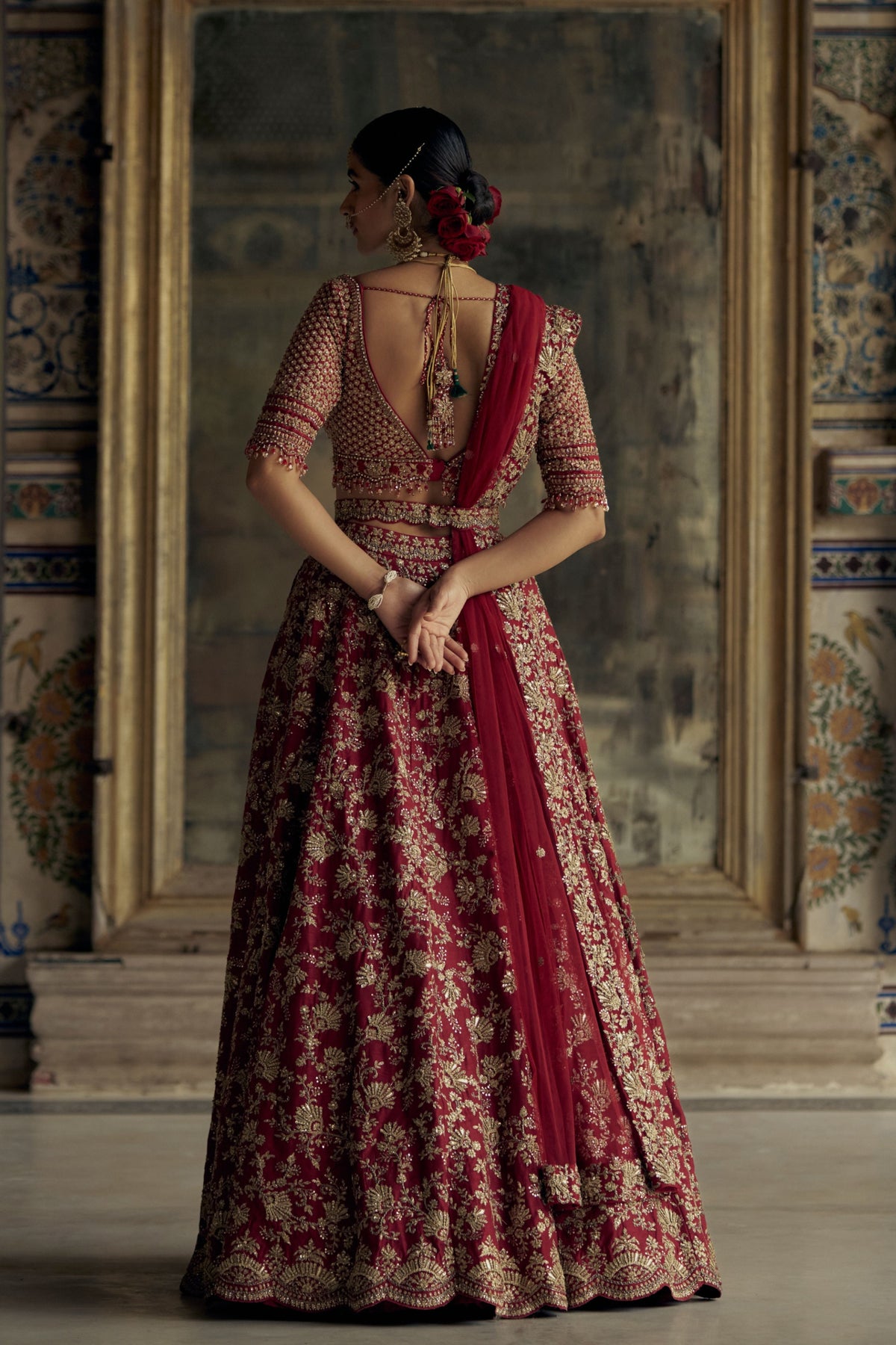 Deep Red Lehenga Choli Set