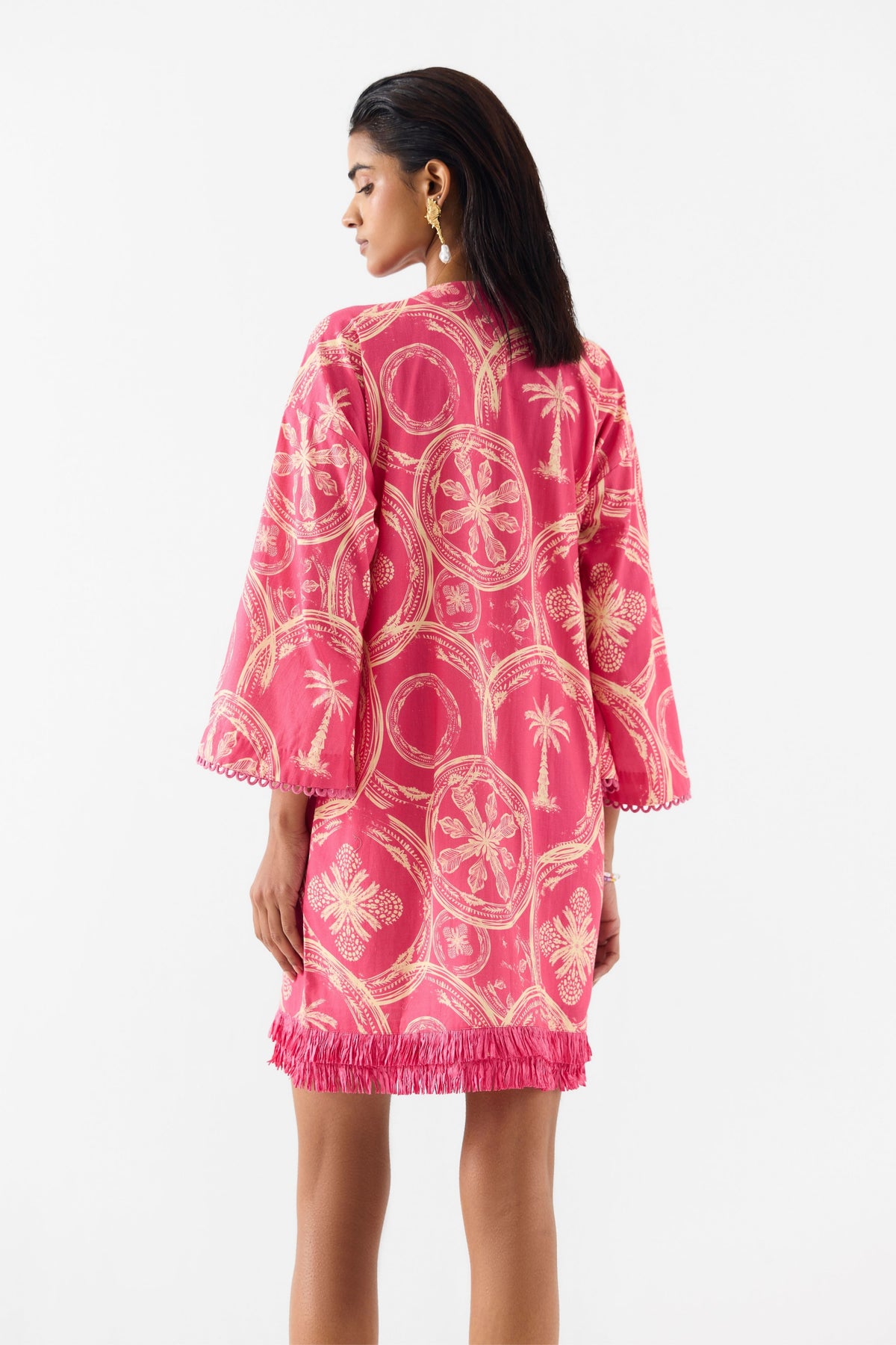 Areca Palm Bell Sleeves Dress