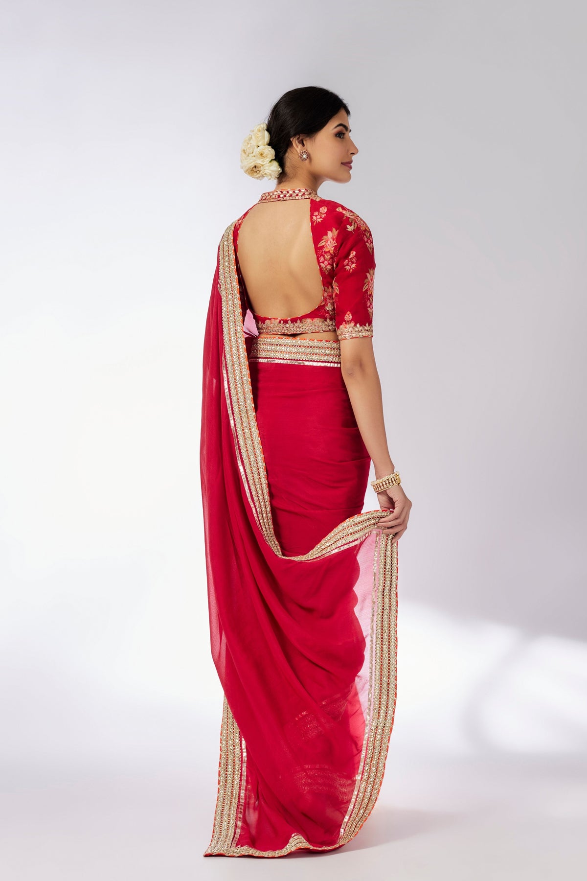 Red Anisha Saree Set