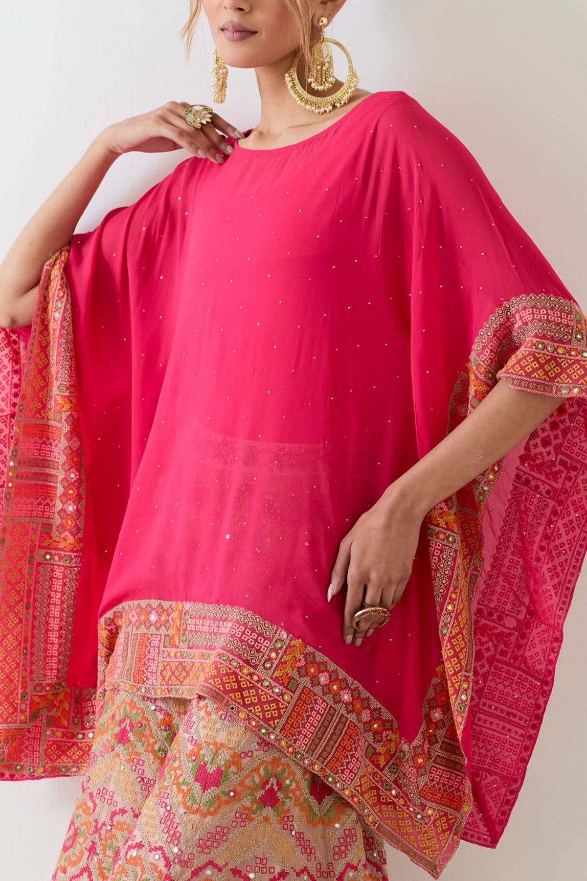 Fuchsia Pink Poncho and Sharara