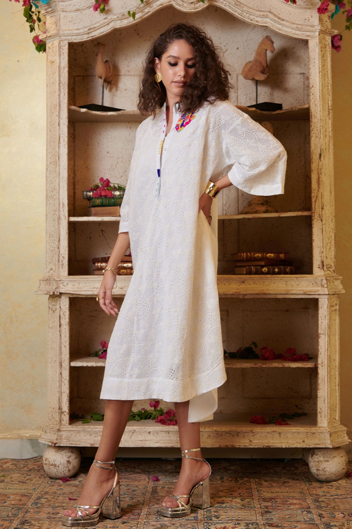 White High Low Shirt Dress