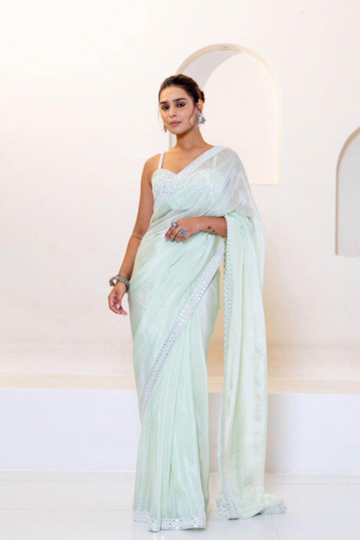 Mint Green Saree Set