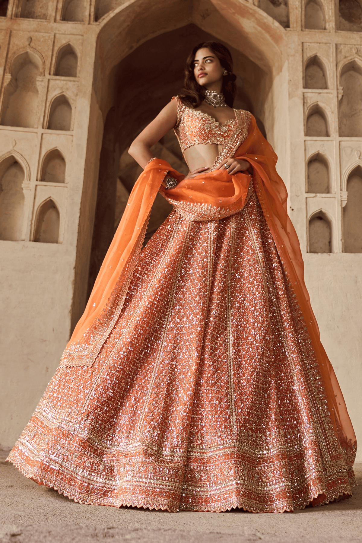 Orange Leela Lehenga Set