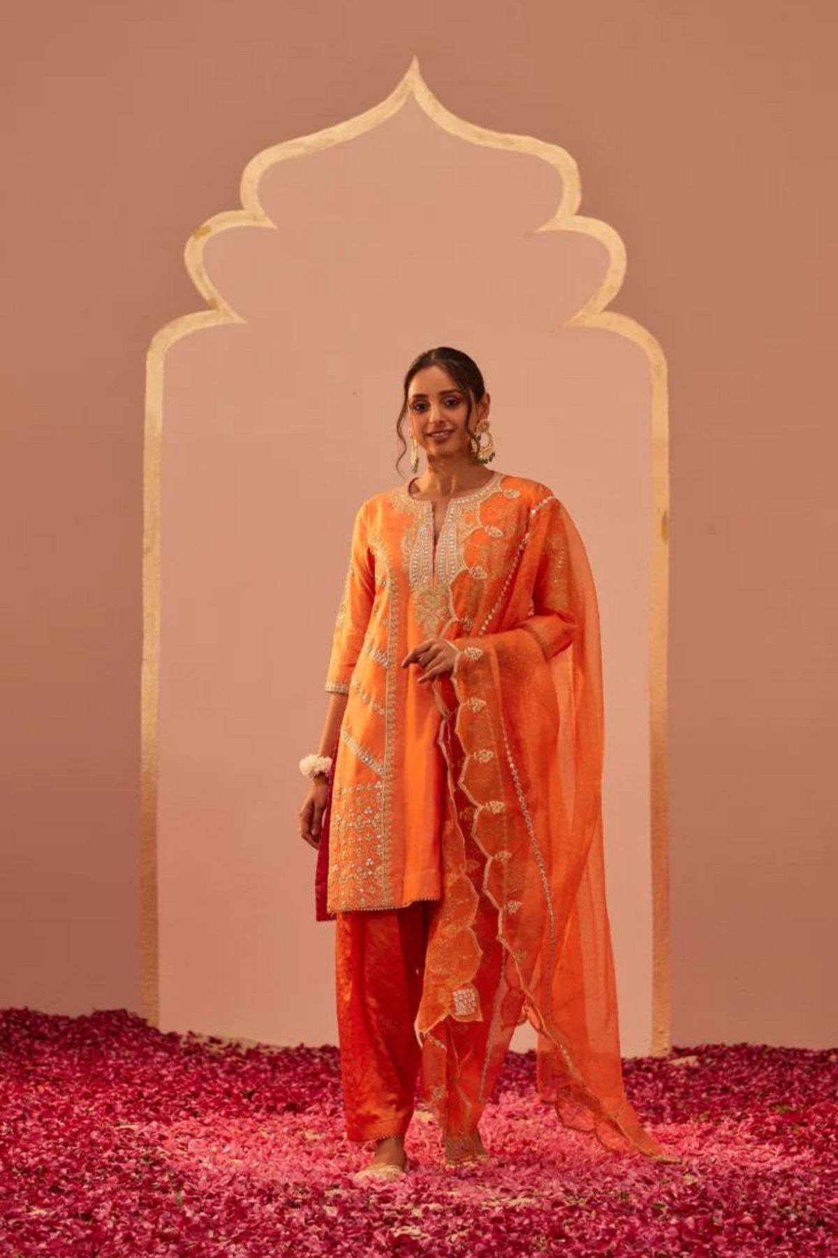 Rashida Orange Kurta Set