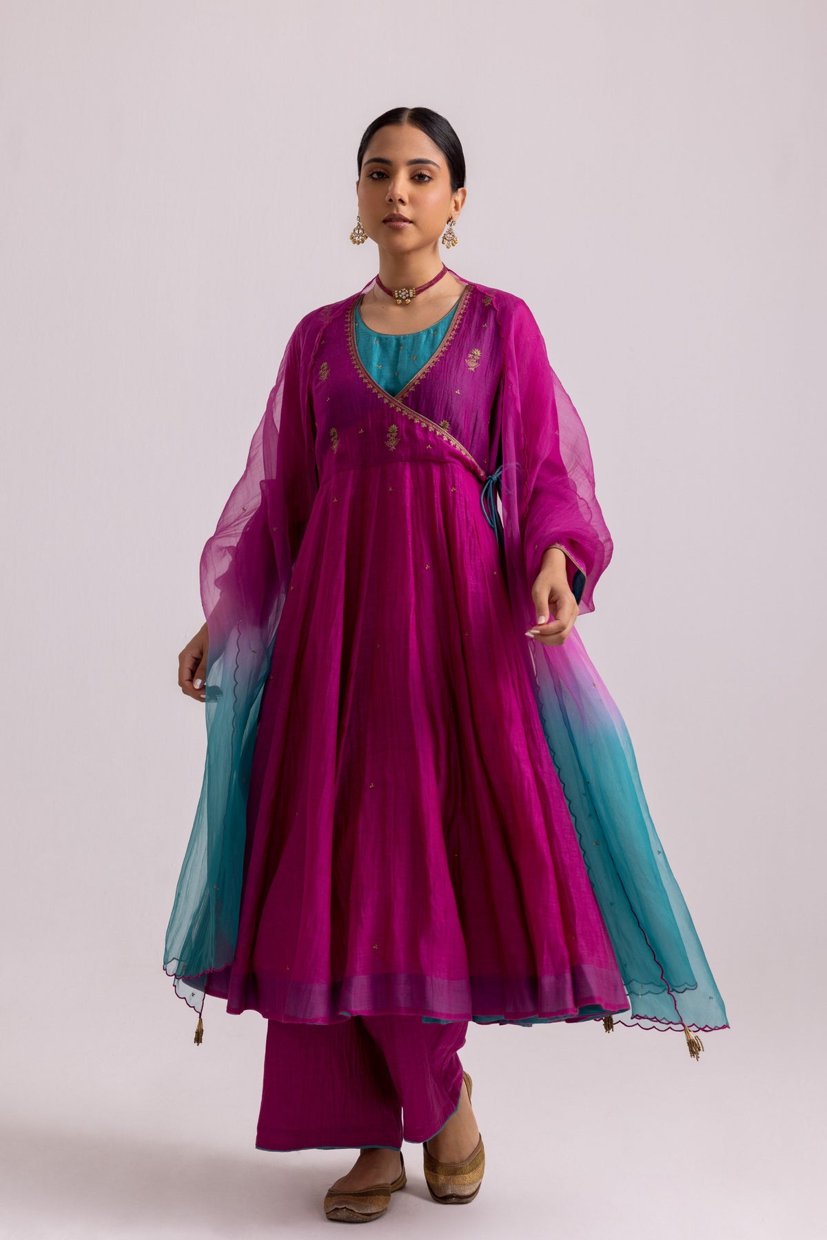 Ruhana Magenta Anarkali Set