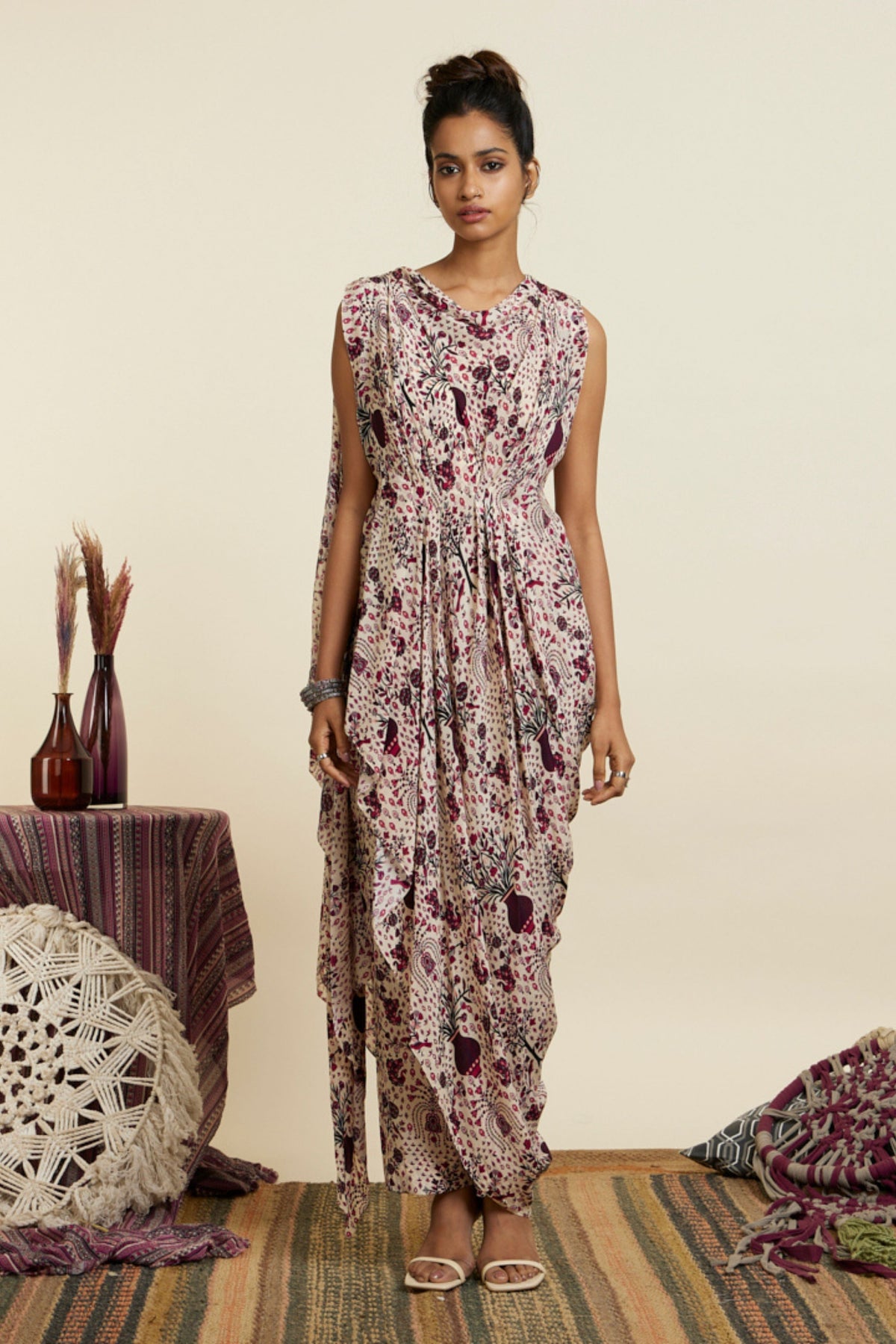 Safar Merlot Jaal Print Co-ord Set