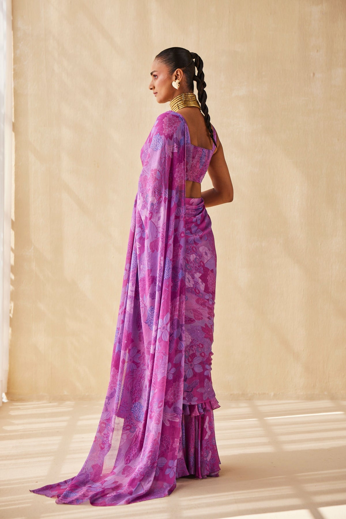 Deep Rhythm Ruffle Saree