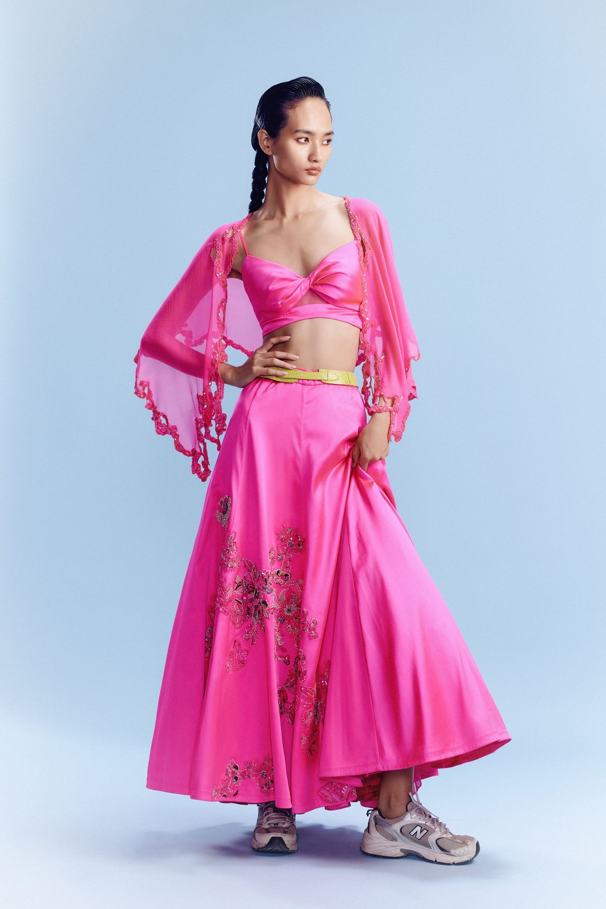 Amira Hot Pink Cape Set