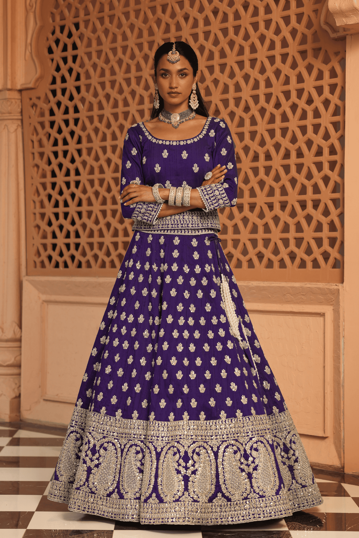 Aasmaa Purple Lehenga Set