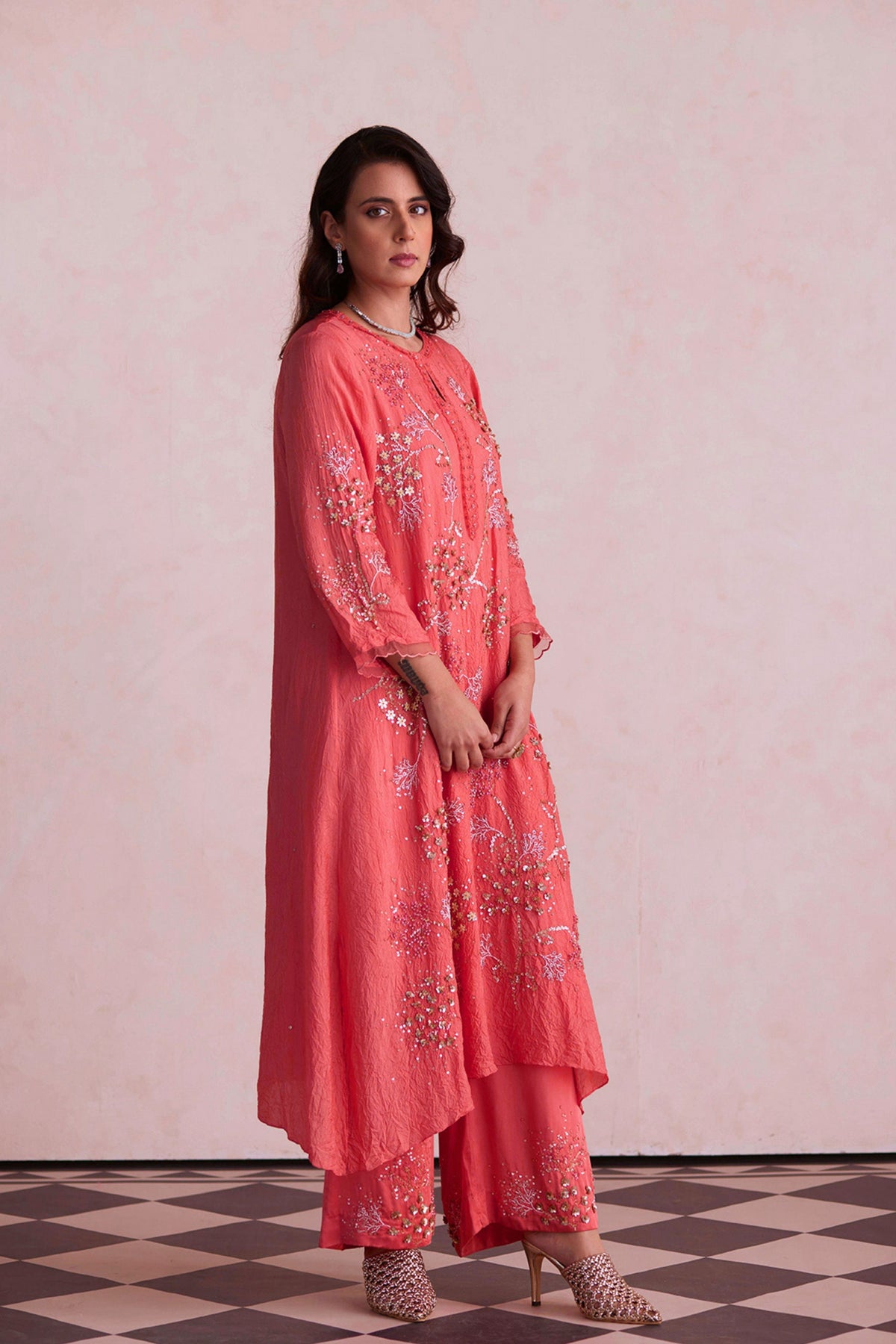 Coral Kurta Set