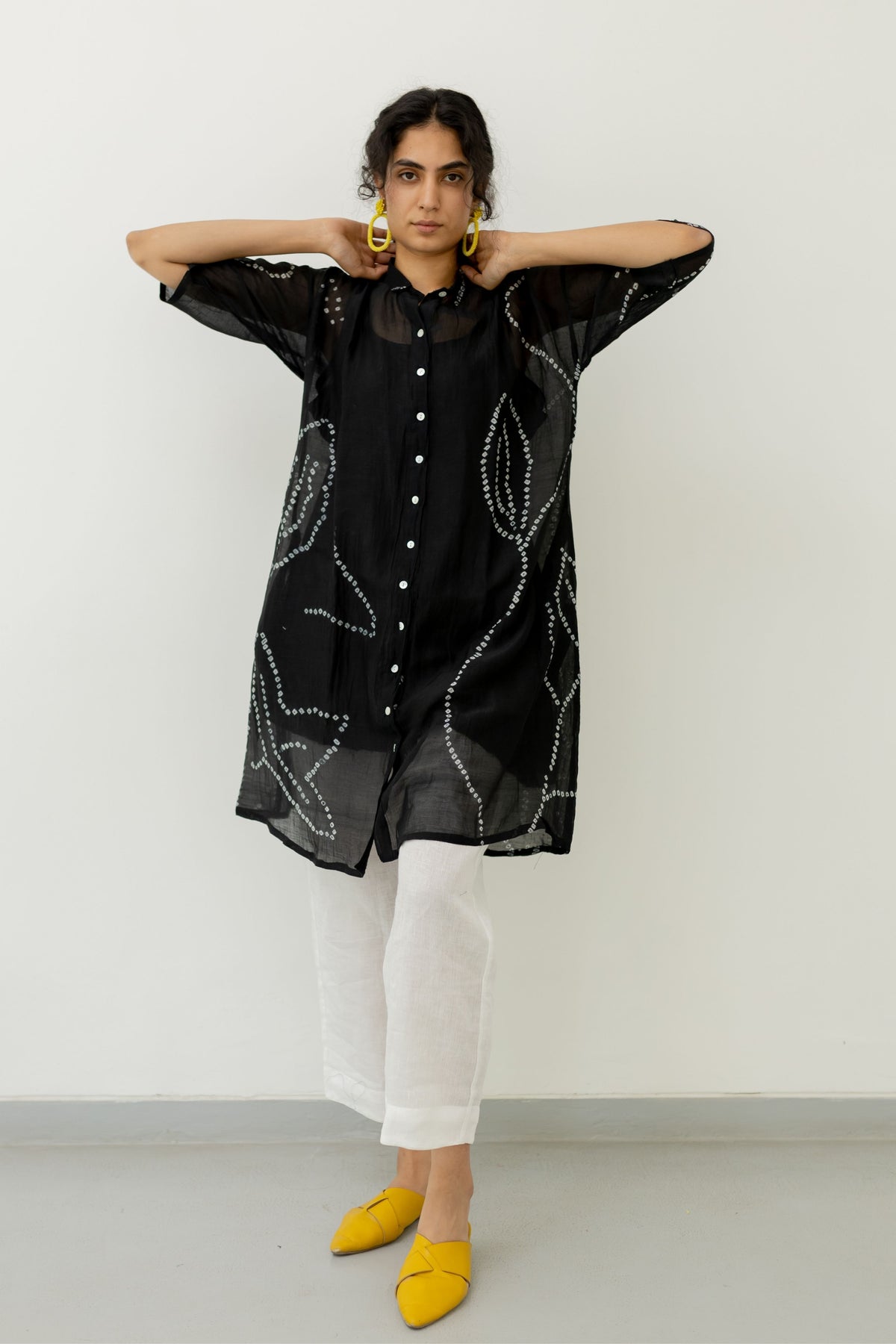 Black Bandhani Tunic With Slip