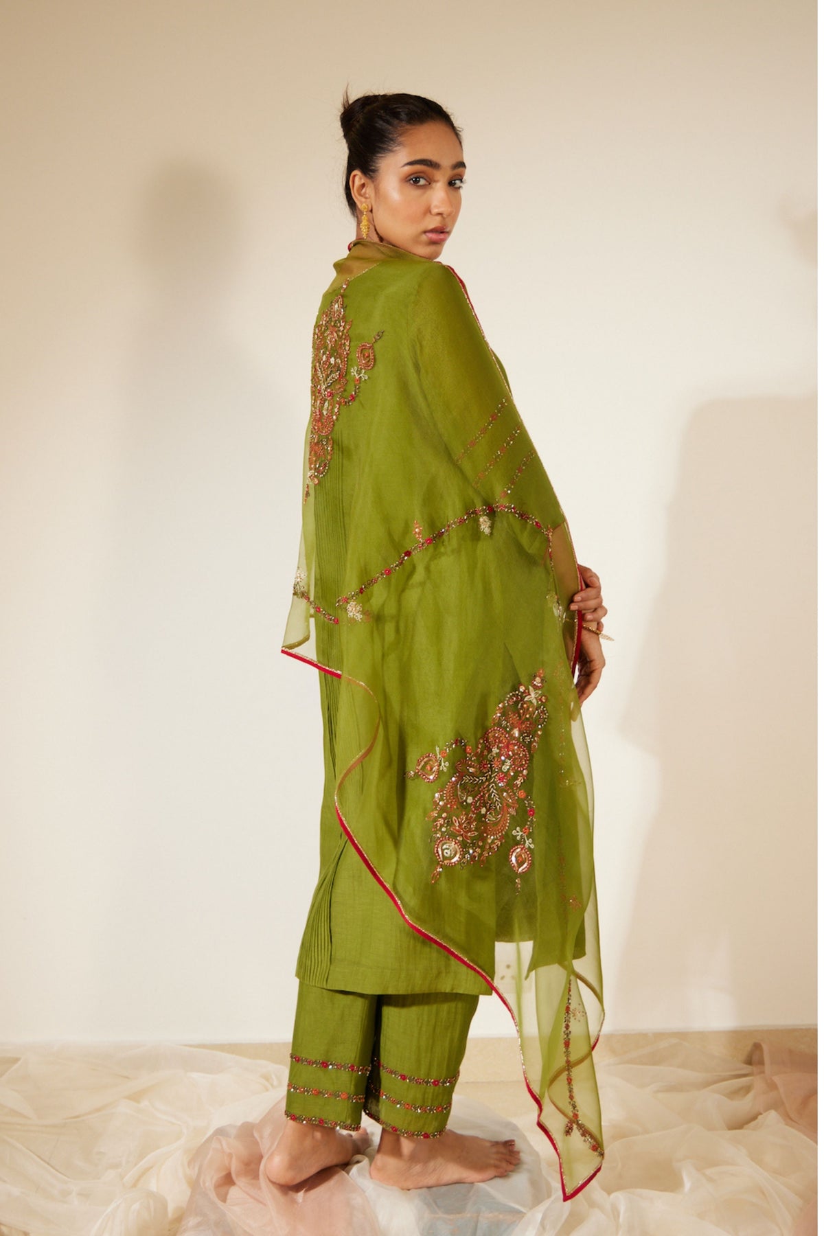 Green Dhuleti Dupatta