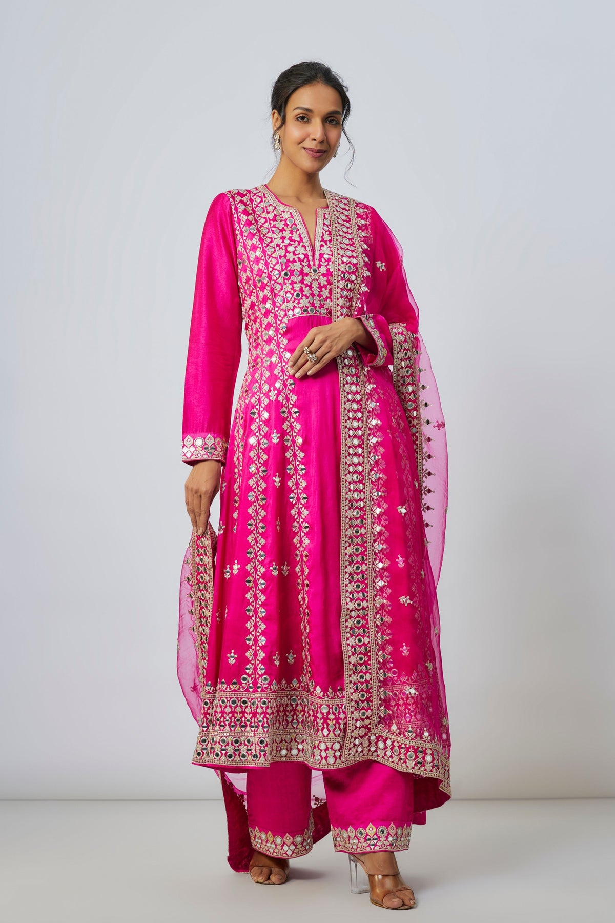 Pink Amiha Anarkali Set