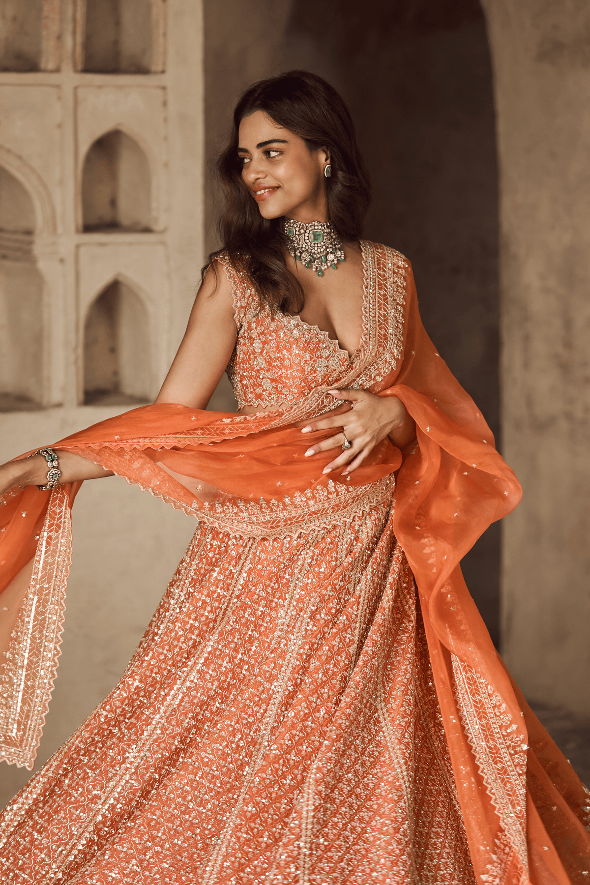 Orange Leela Lehenga Set