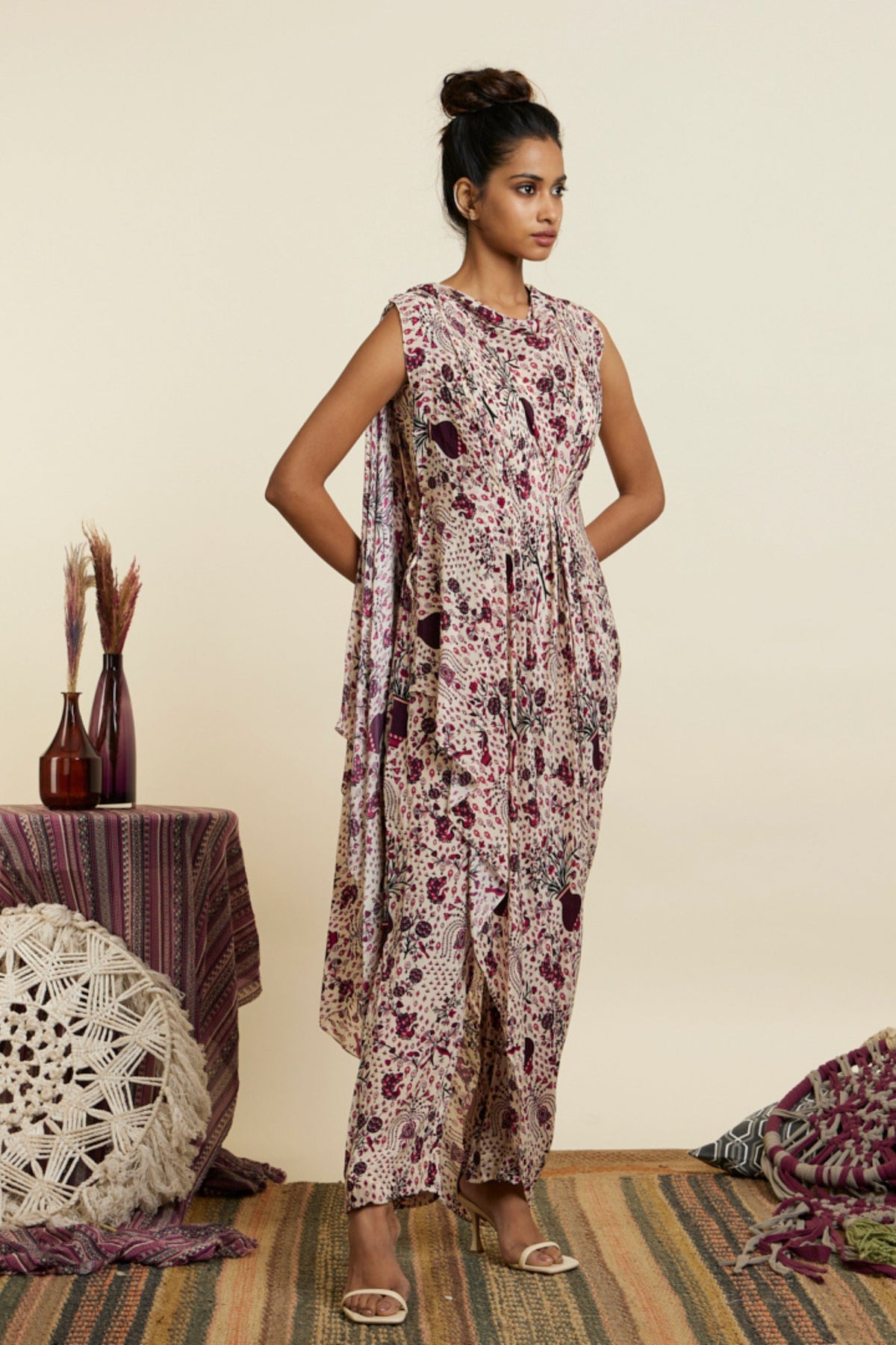 Safar Merlot Jaal Print Co-ord Set